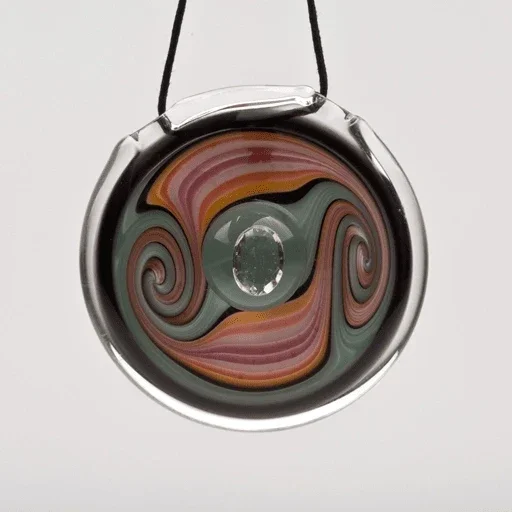 AJ Roberts Sacred Gem Pendant - Red, Orange. Black and Teal - Image 2