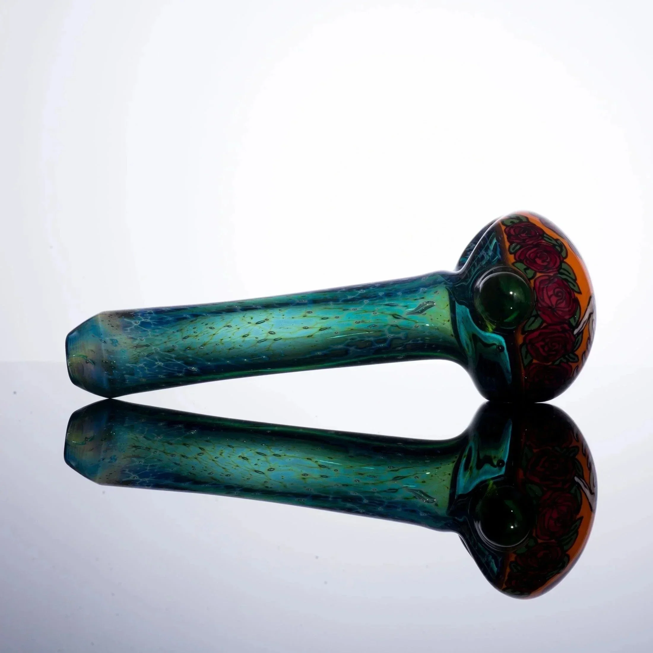 "American Beauty" Chillary Bogart Skull and Roses Spoon - Image 3