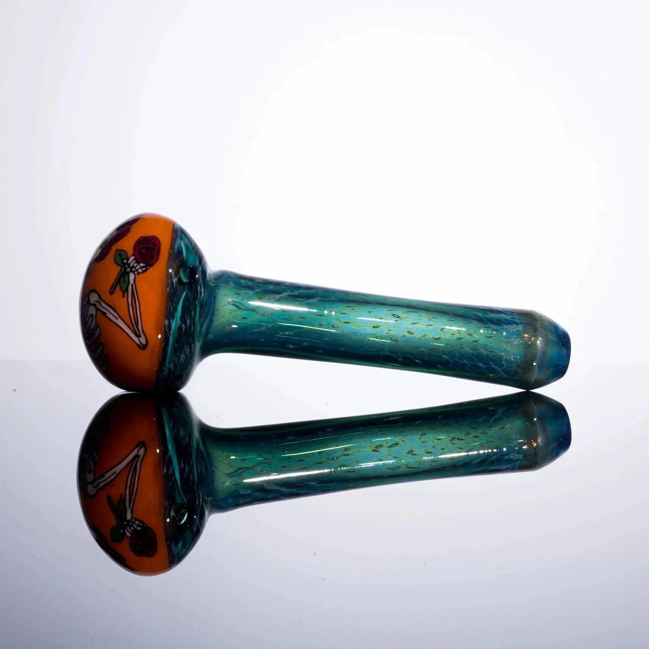 "American Beauty" Chillary Bogart Skull and Roses Spoon - Image 8