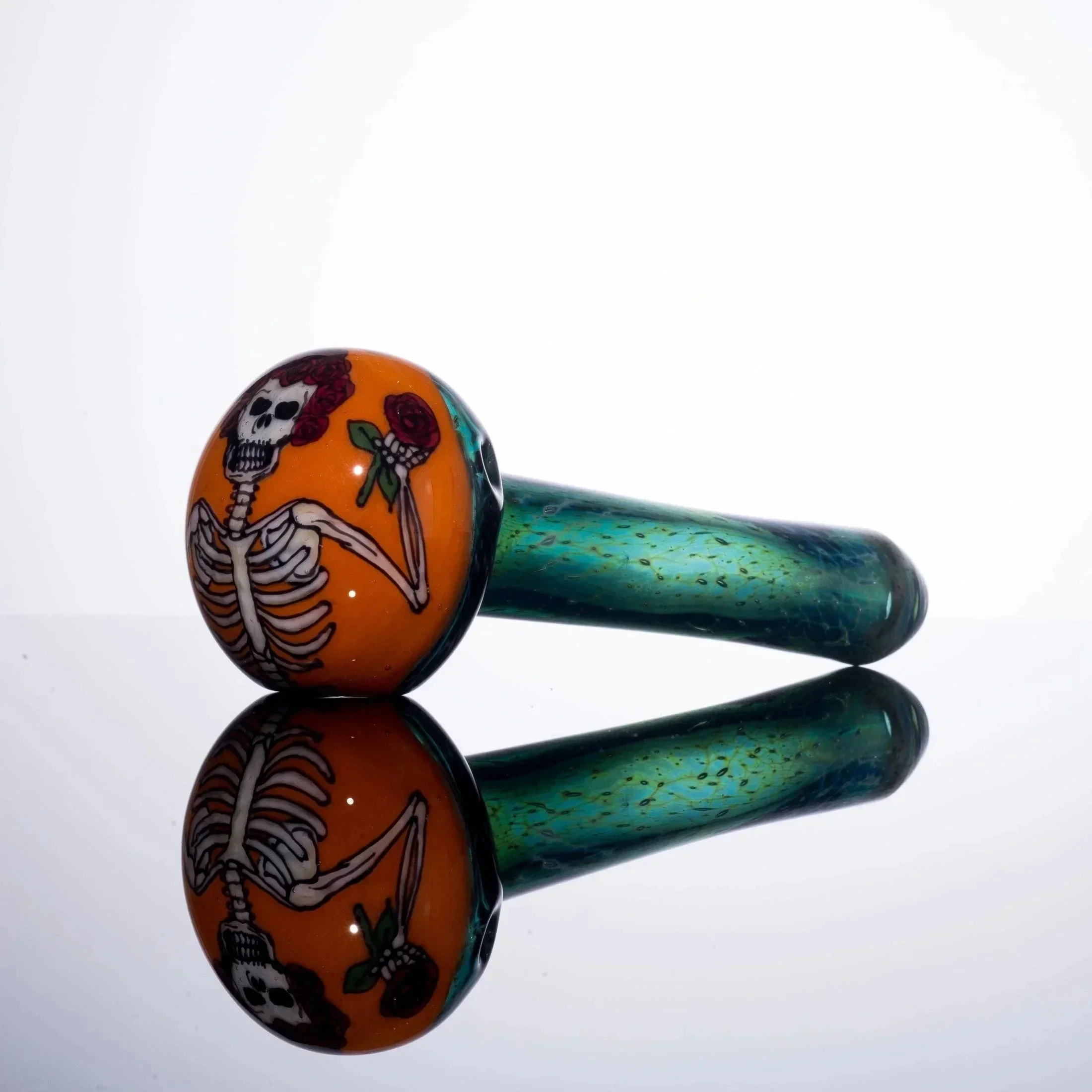 "American Beauty" Chillary Bogart Skull and Roses Spoon - Image 9