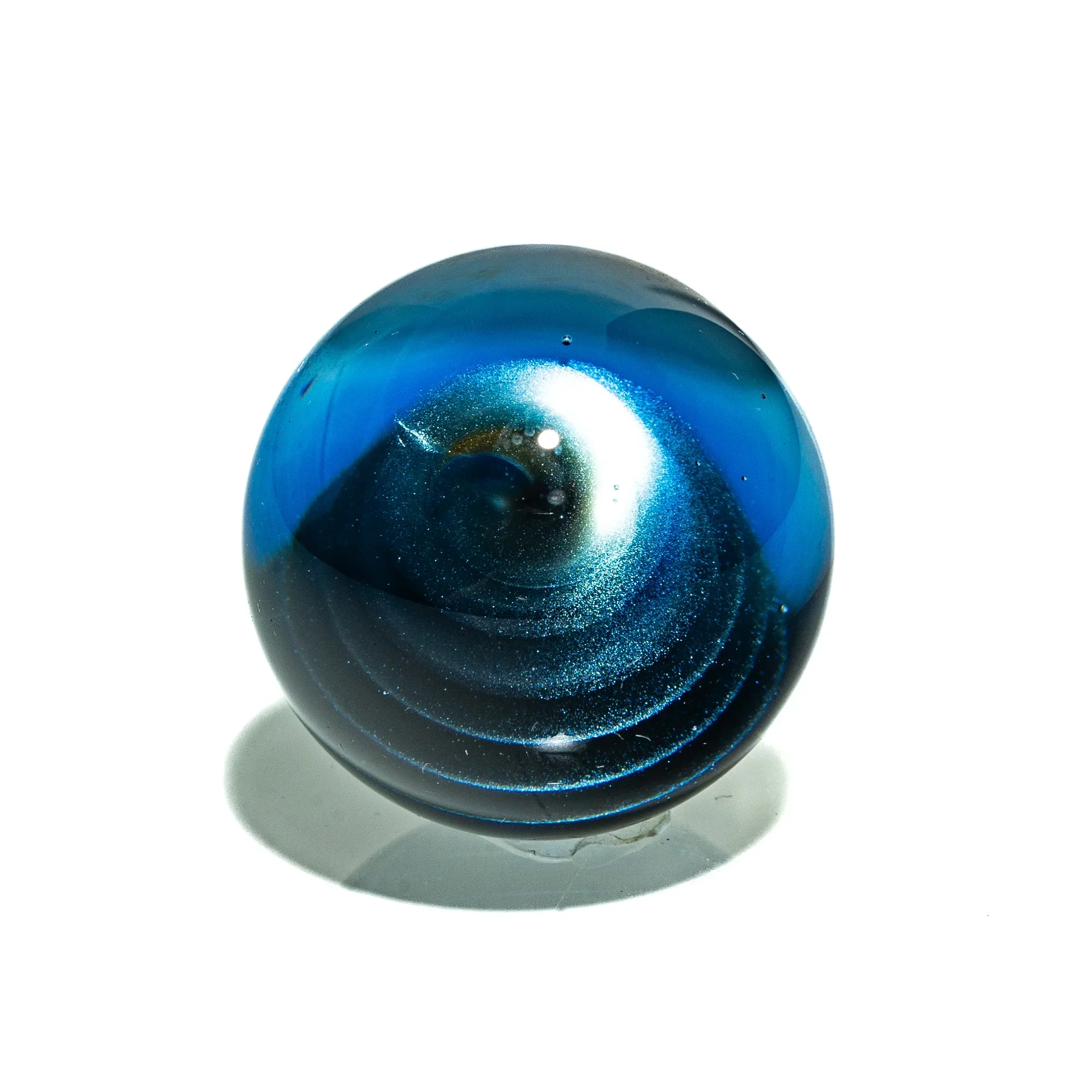 Austin Wilson Glass - Electrum & Cobalt Filigree 23MM Marble - Image 2