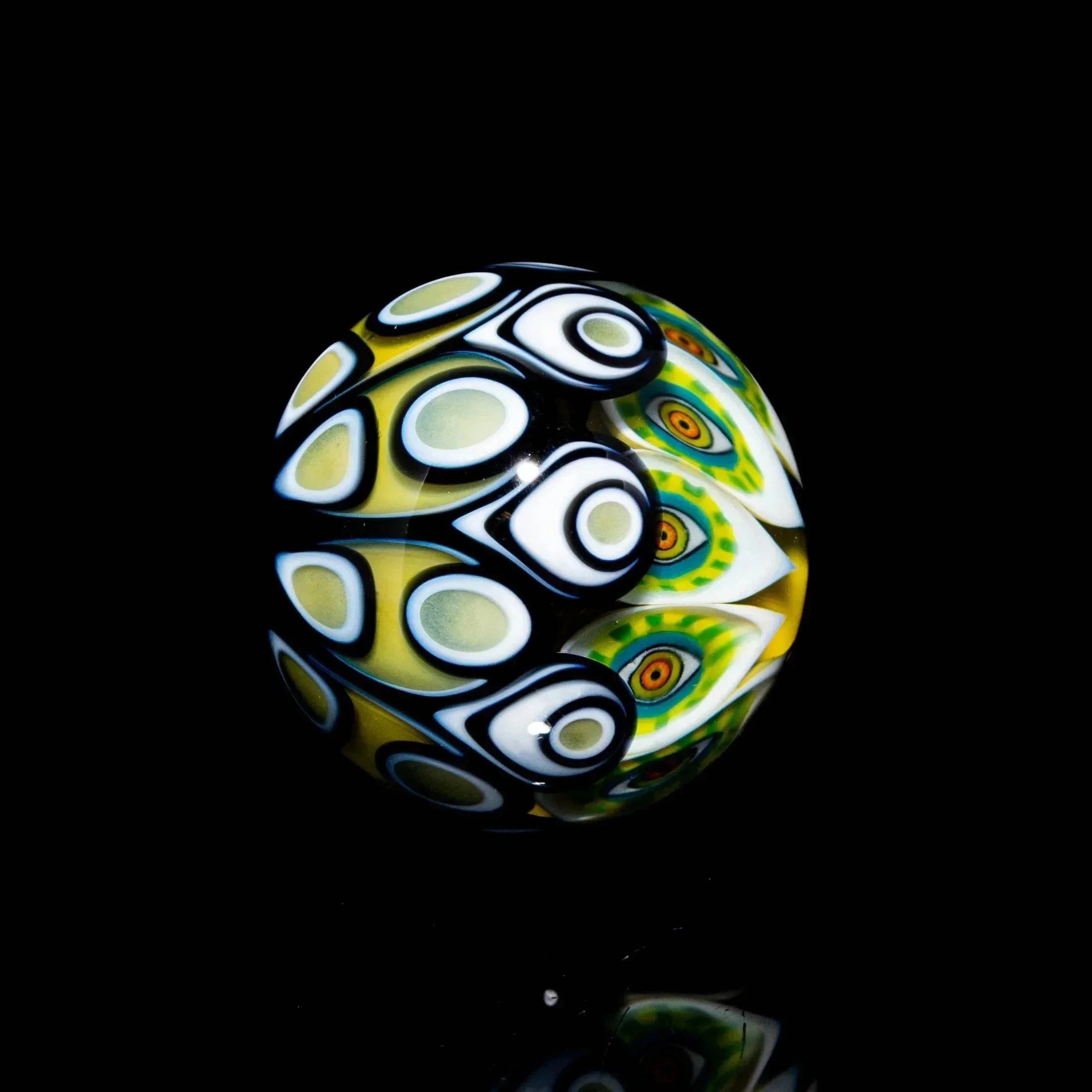 Banjo x Lil Bear - 02' Series: Green Vision, Green & White Dotstack 25MM Marble - Image 3