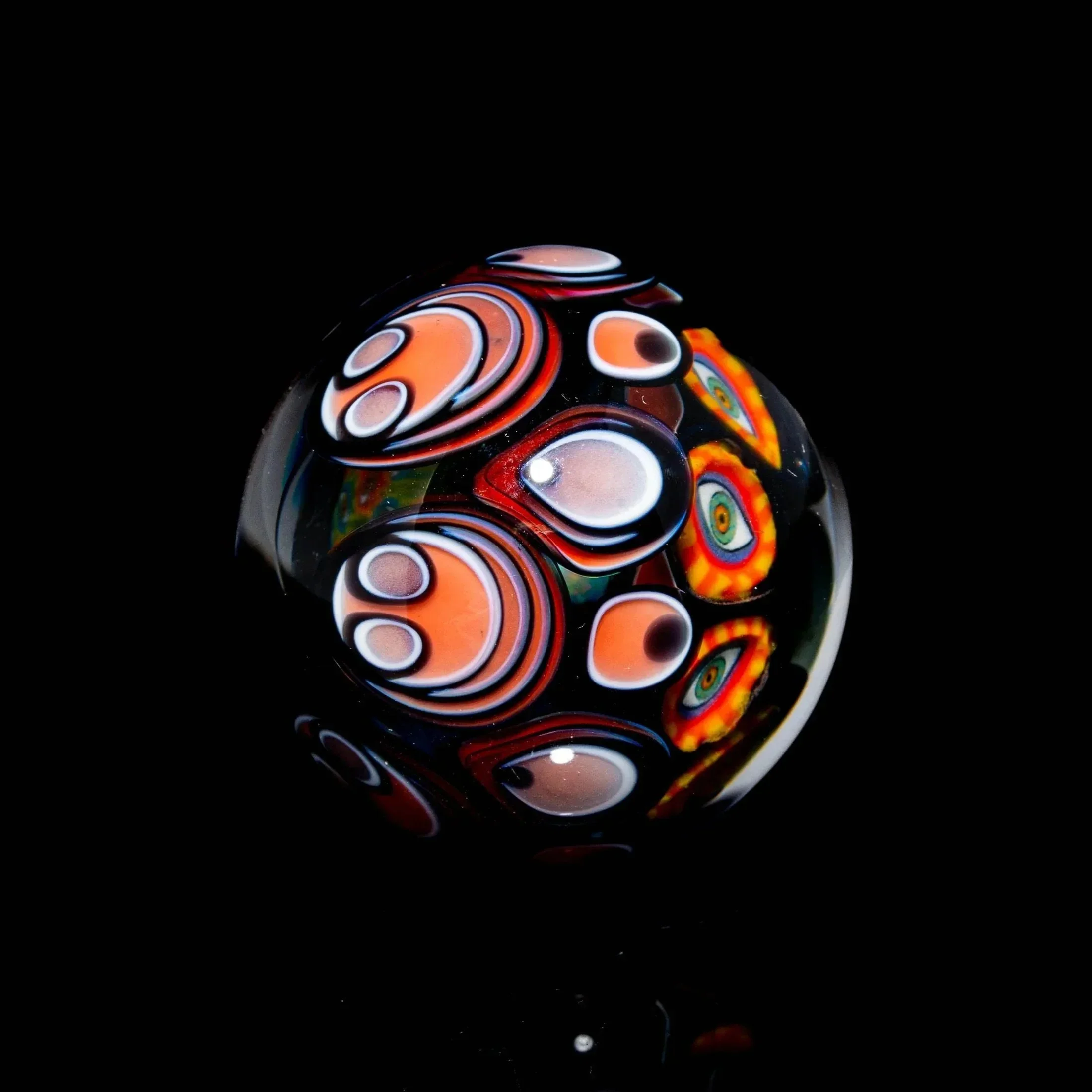 Banjo 02' Series - Banjo x Lil Bear - Red & Orange Vision Dotstack Opal Marble - Image 3