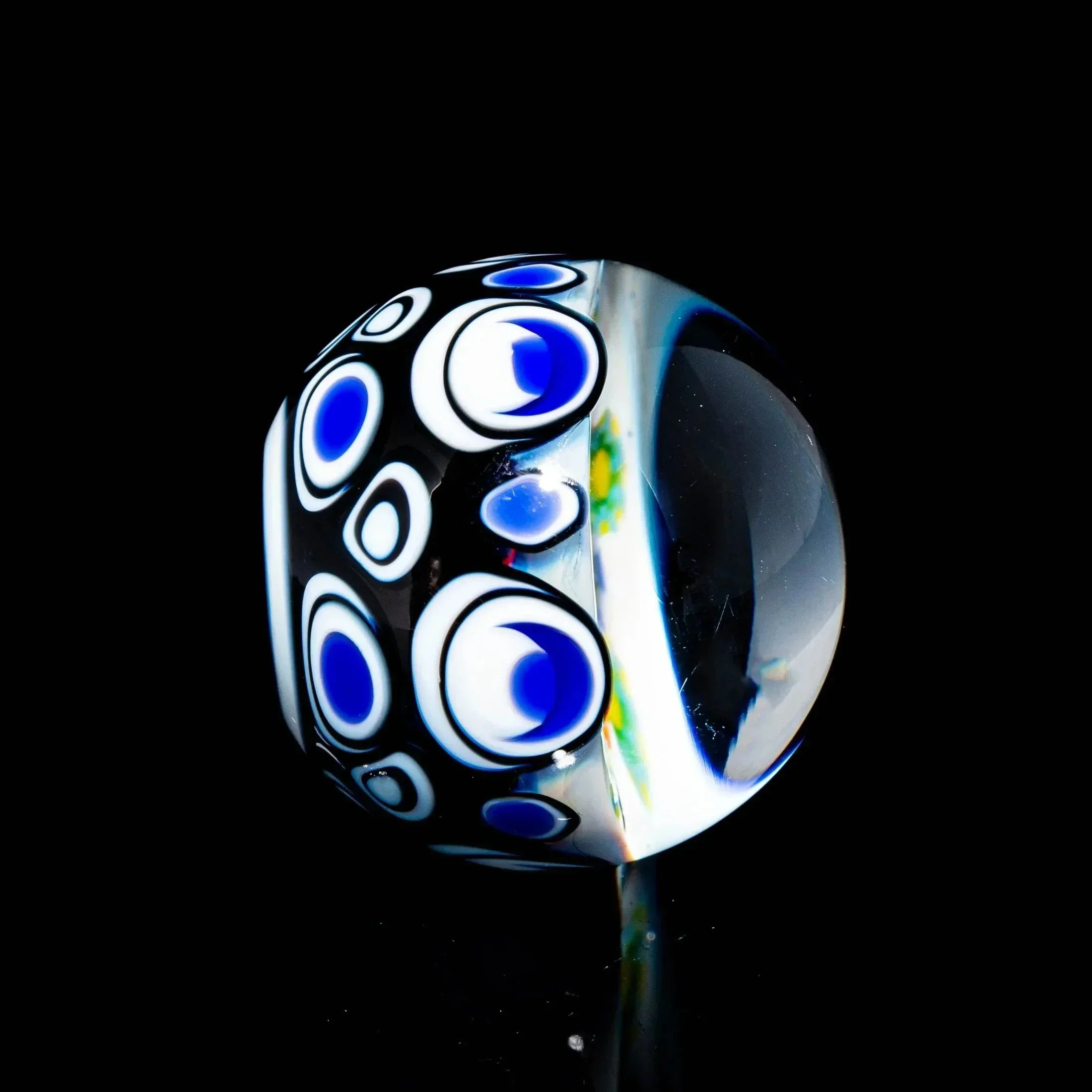 Banjo x Lil Bear - 02' Series: Vision Caine, Blue & White Dotstack 33MM Marble - Image 3