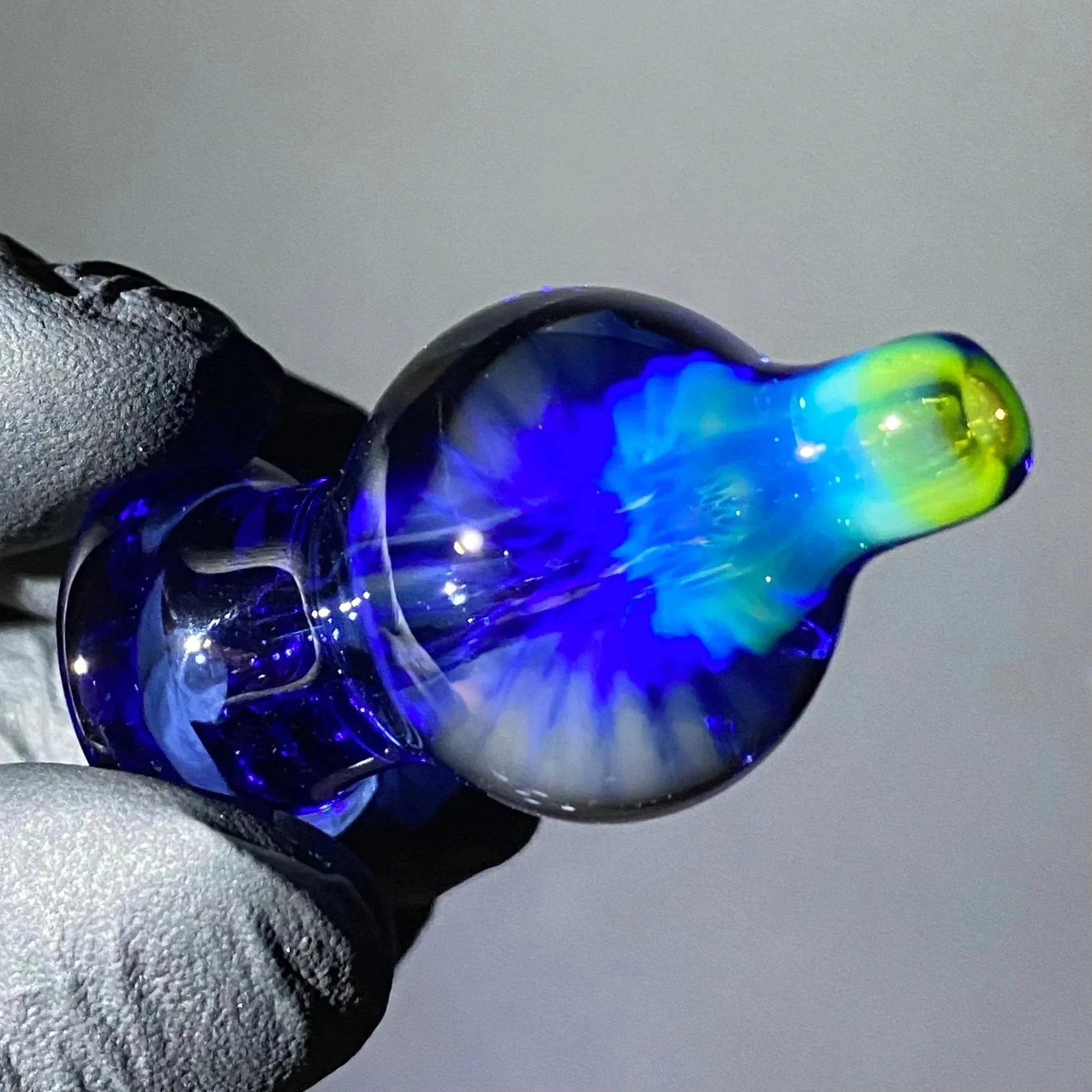 Beak Glass - Blue Dream & Northstar Yellow Bubble Cap - Image 4