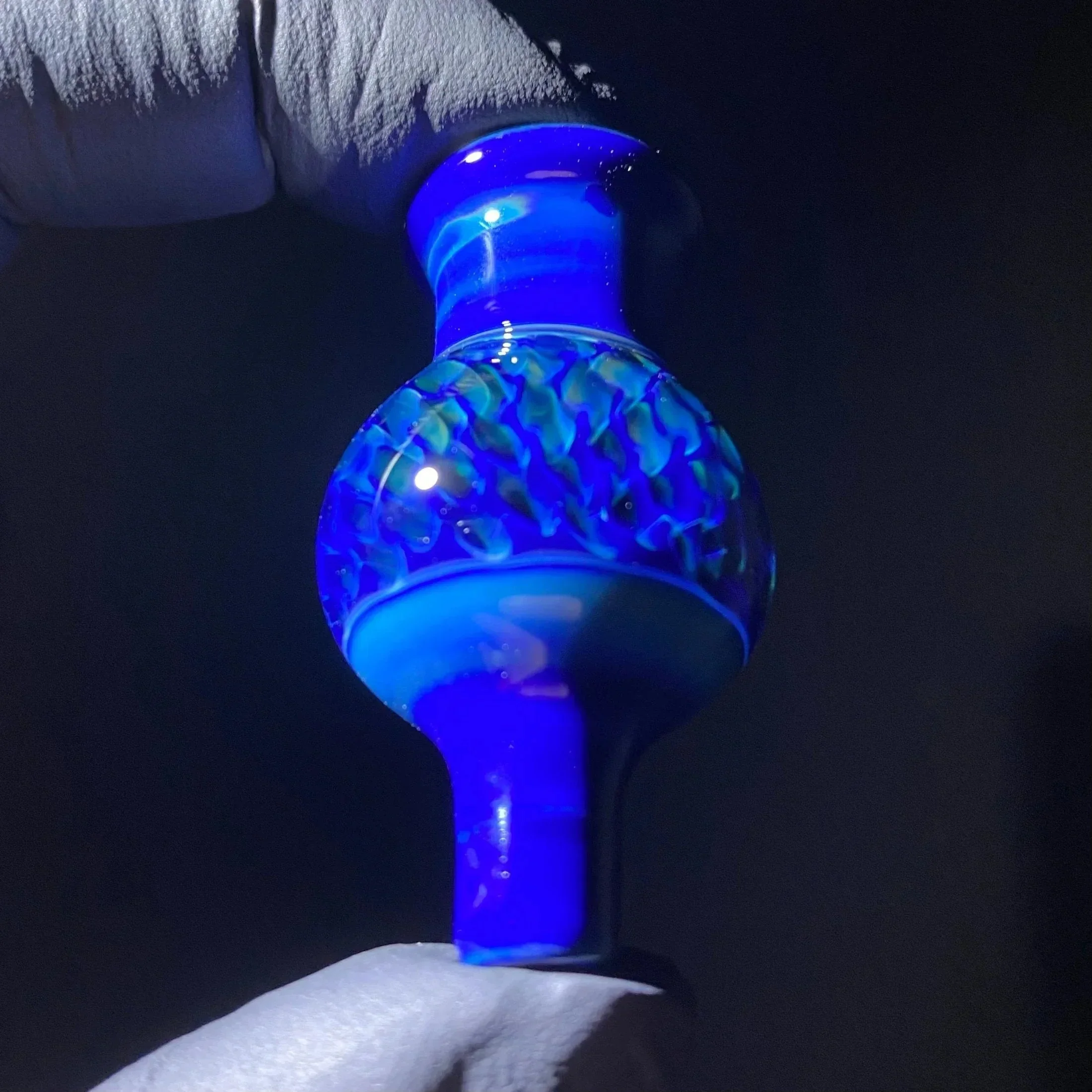 Beak Glass - Intense Blue Green Bubble Cap - Image 6