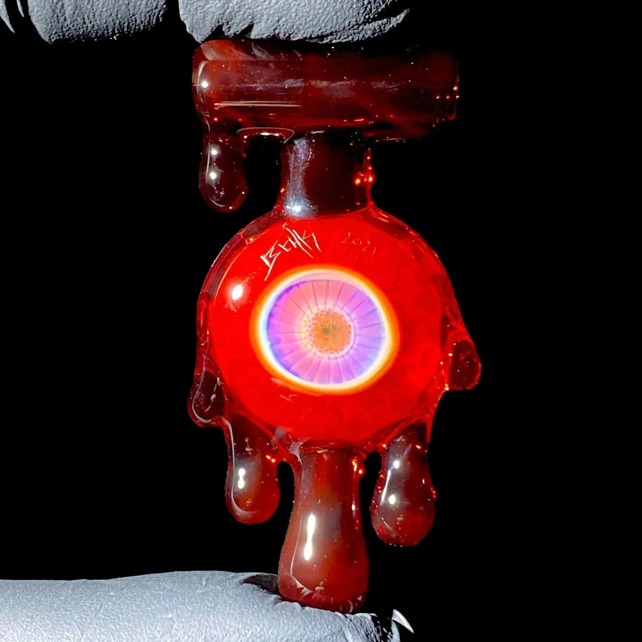 Beak Glass - Pomegranate Honeycomb Pendant - Image 4