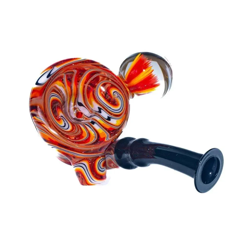 Bhaller Glass - Orange & White Implosion Marble Linework Sherlock - Image 2