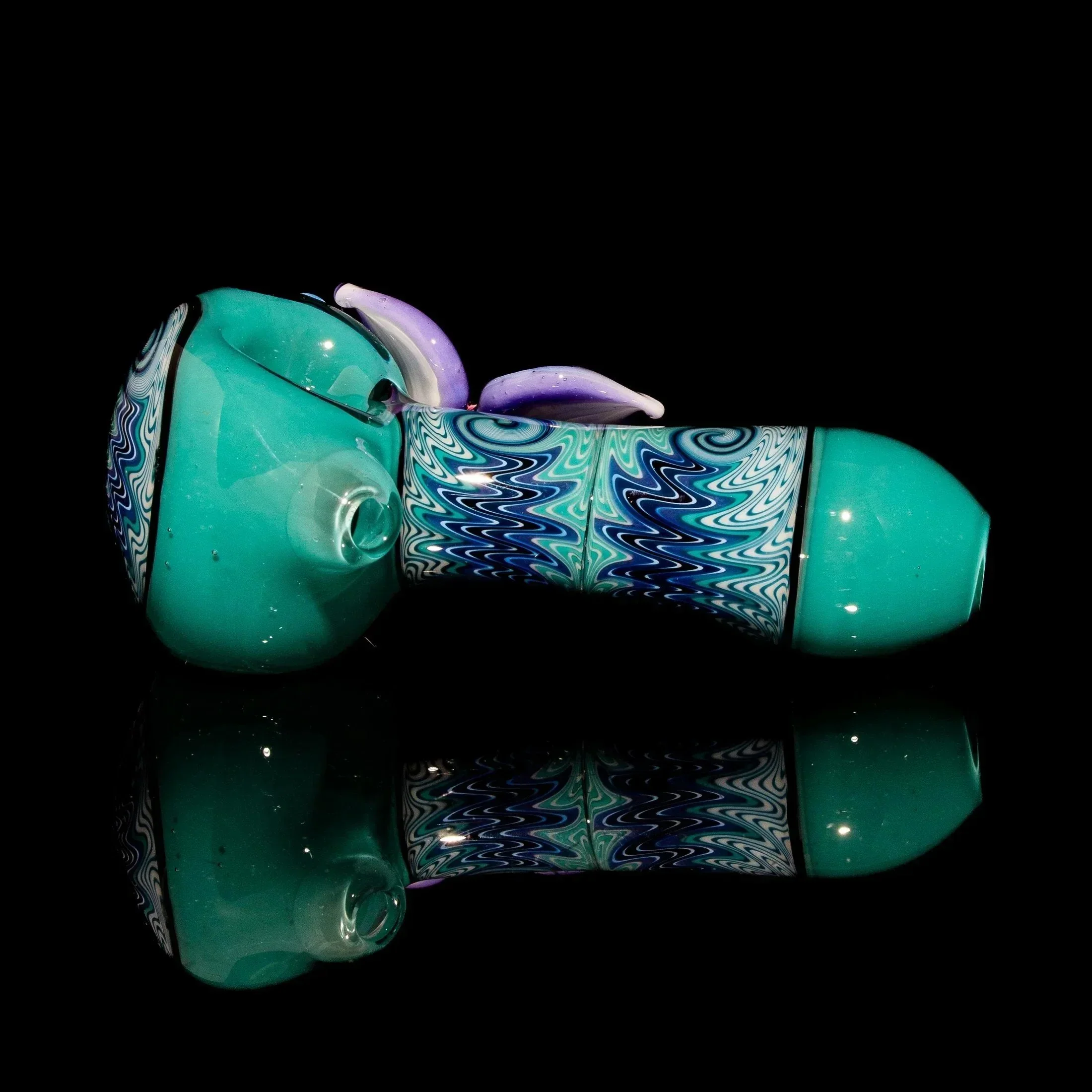 Blossom Glass - Aqua Linework Flower Spoon - Image 4