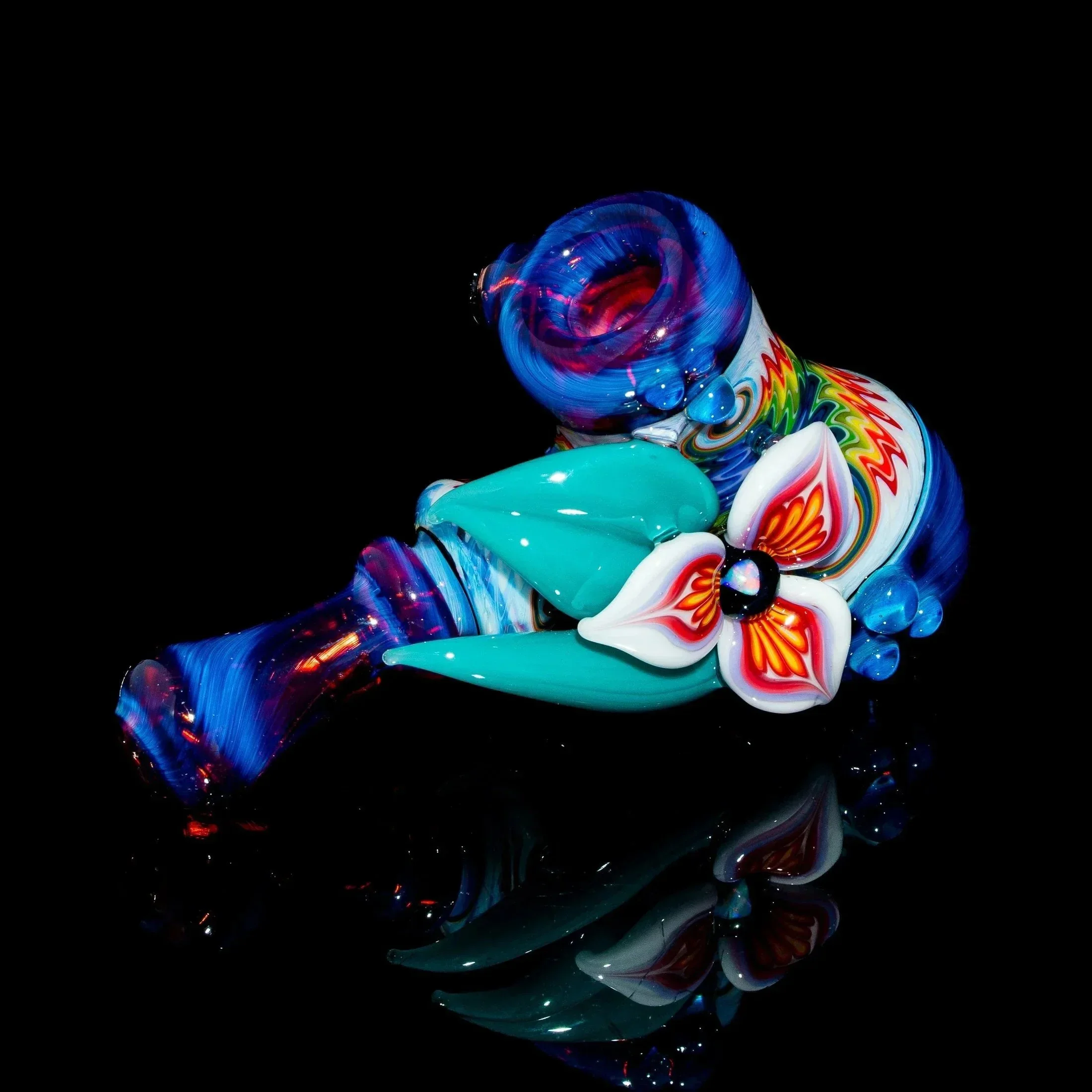 Blossom Glass - Rainbow Linework Flower Hammer - Image 3