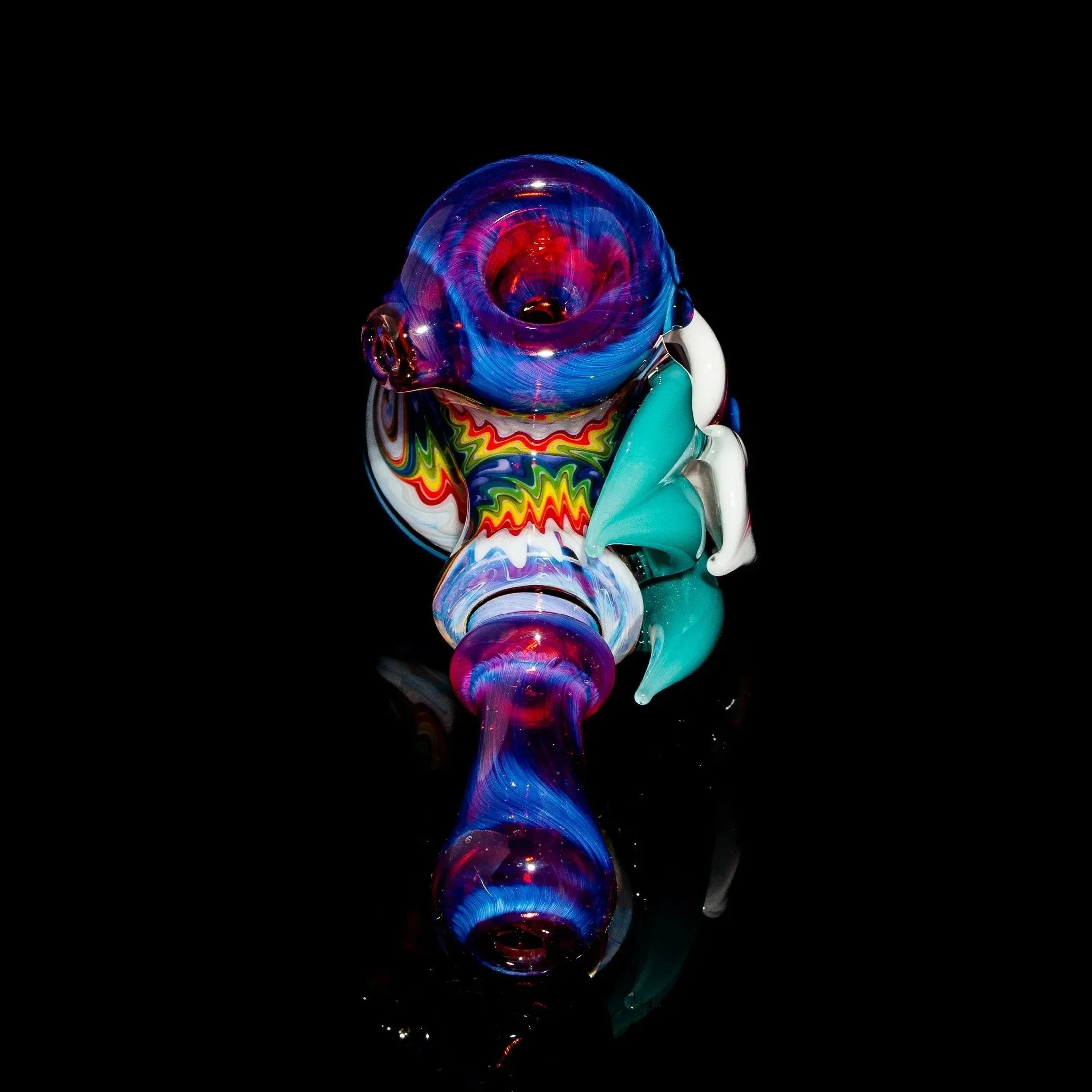 Blossom Glass - Rainbow Linework Flower Hammer - Image 4