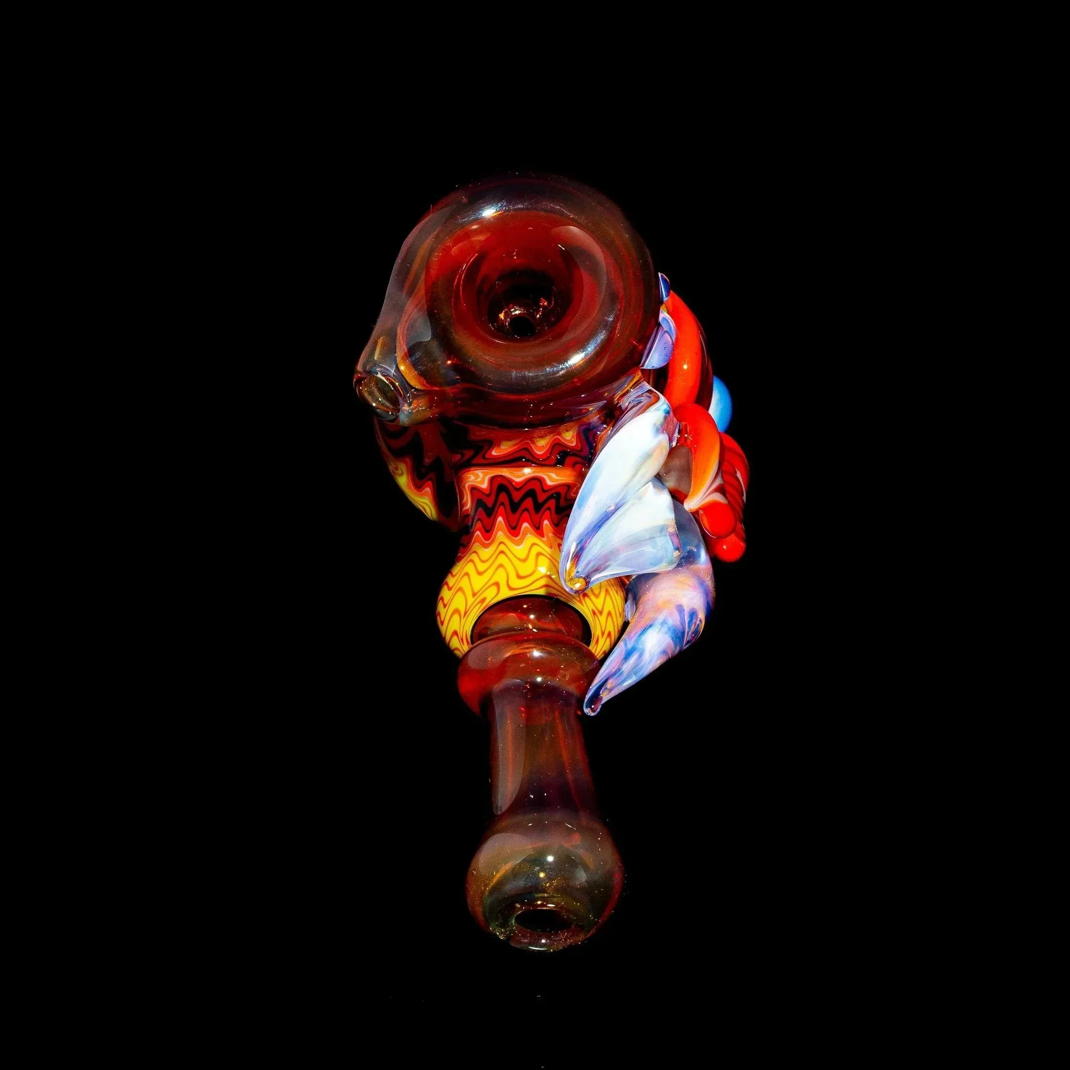 Blossom Glass - Red Linework Flower Hammer - Image 2