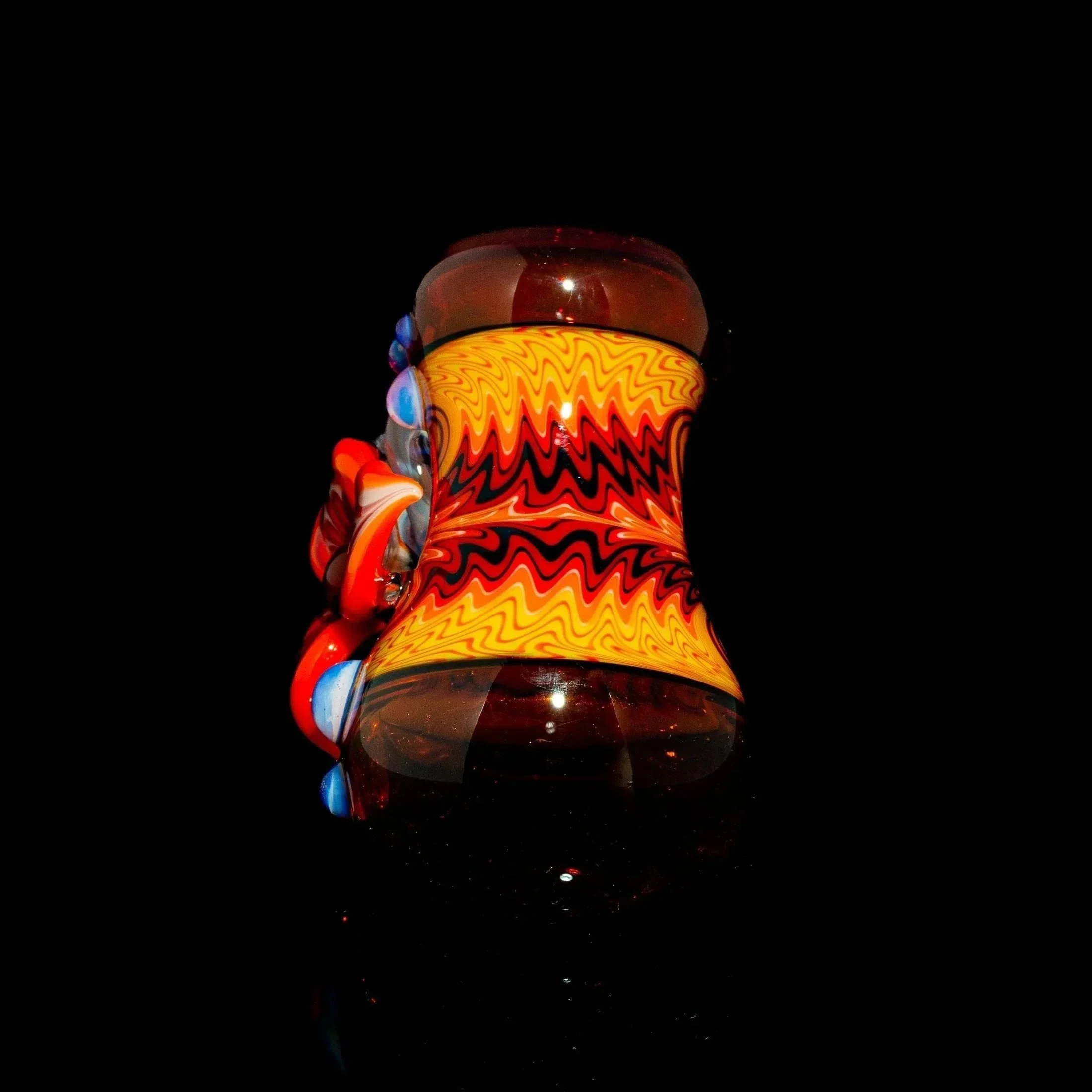 Blossom Glass - Red Linework Flower Hammer - Image 4