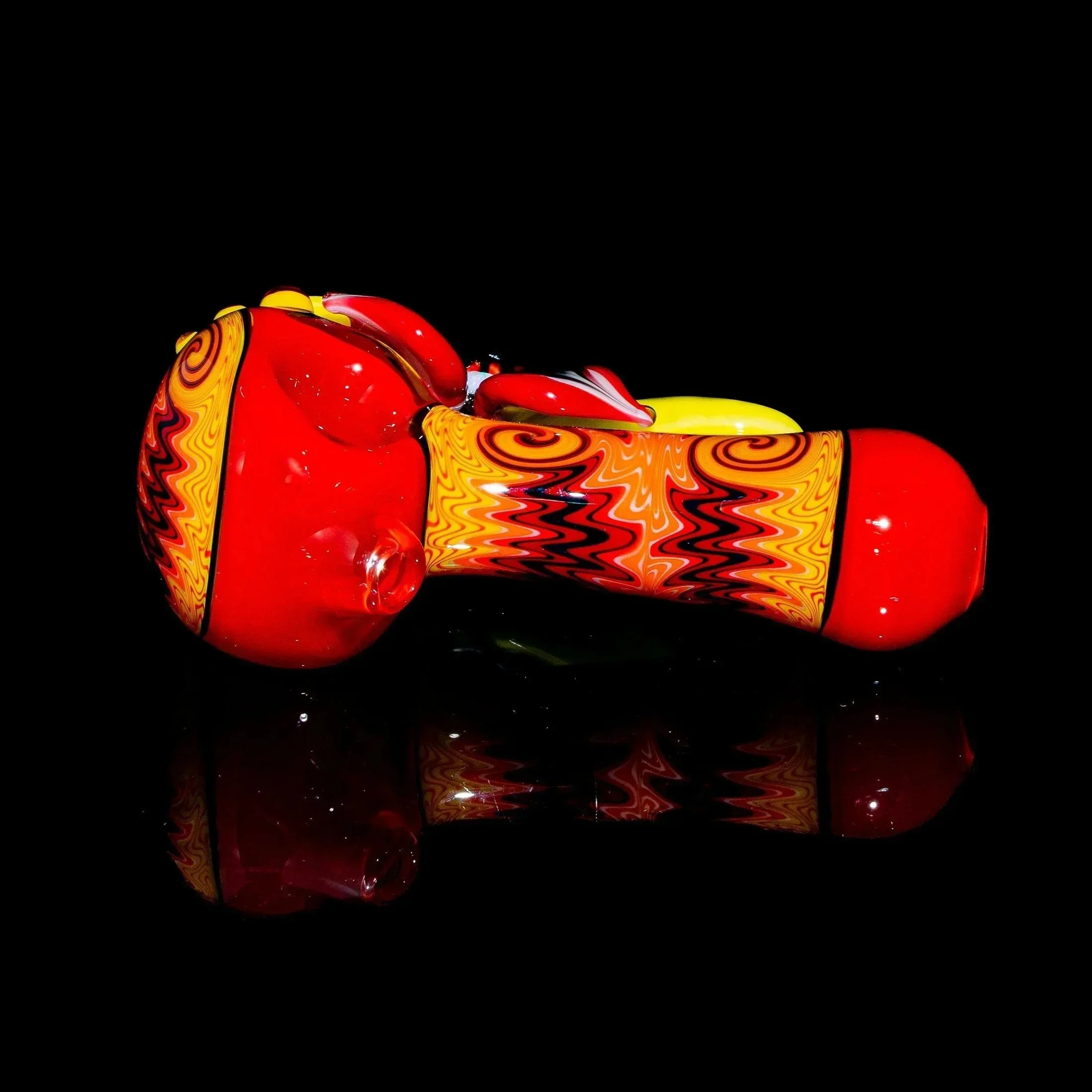Blossom Glass - Red Linework Flower Spoon - Image 2