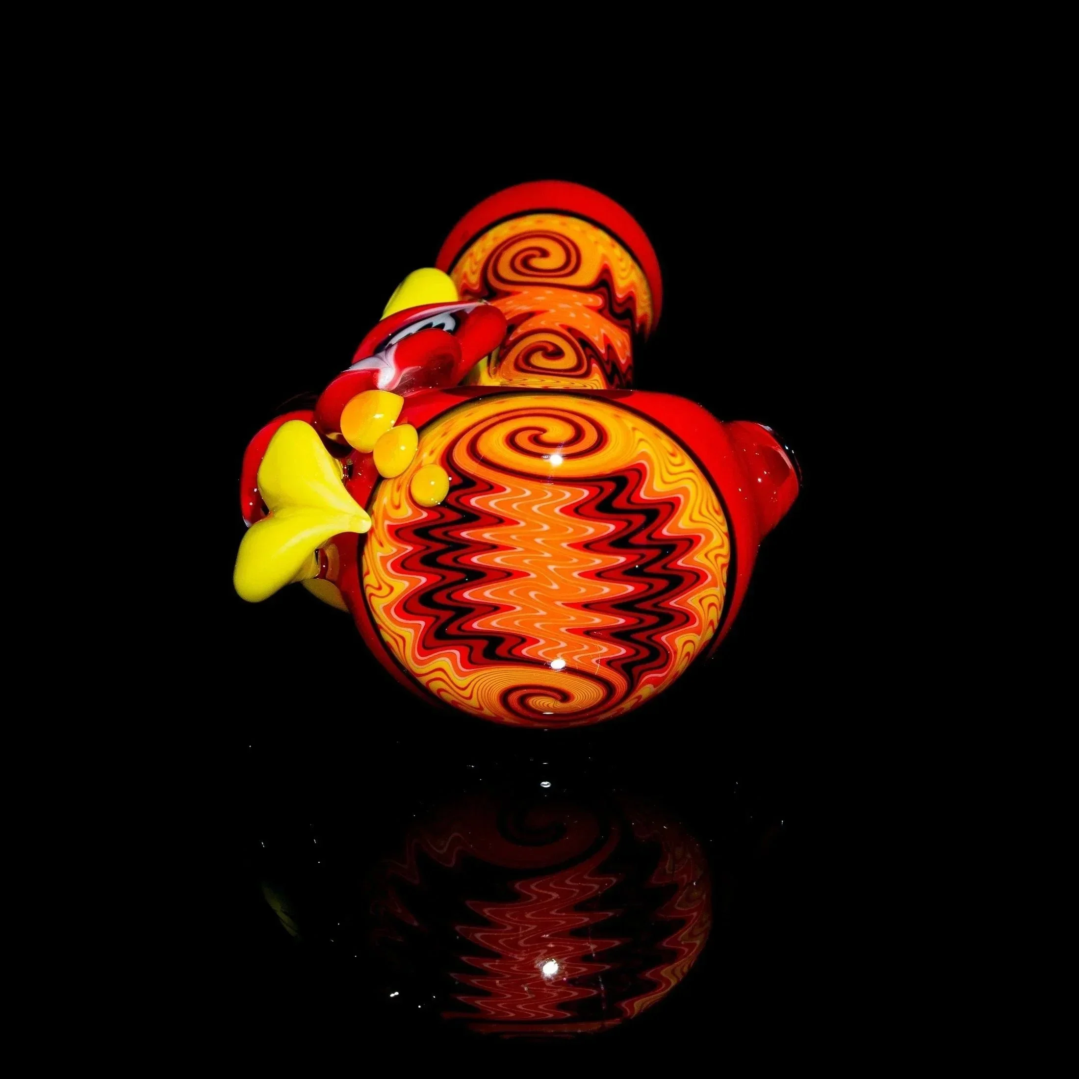 Blossom Glass - Red Linework Flower Spoon - Image 3