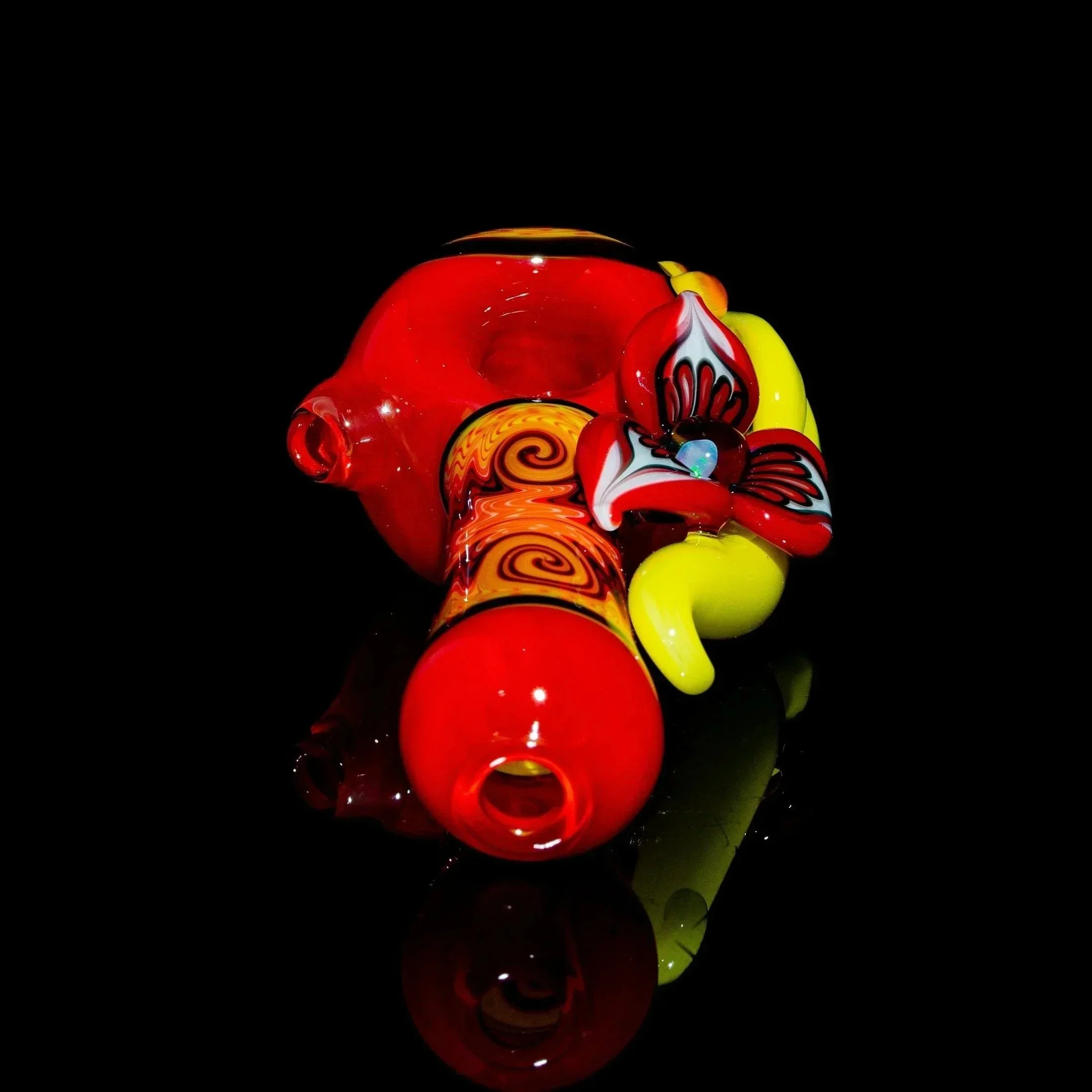 Blossom Glass - Red Linework Flower Spoon - Image 4
