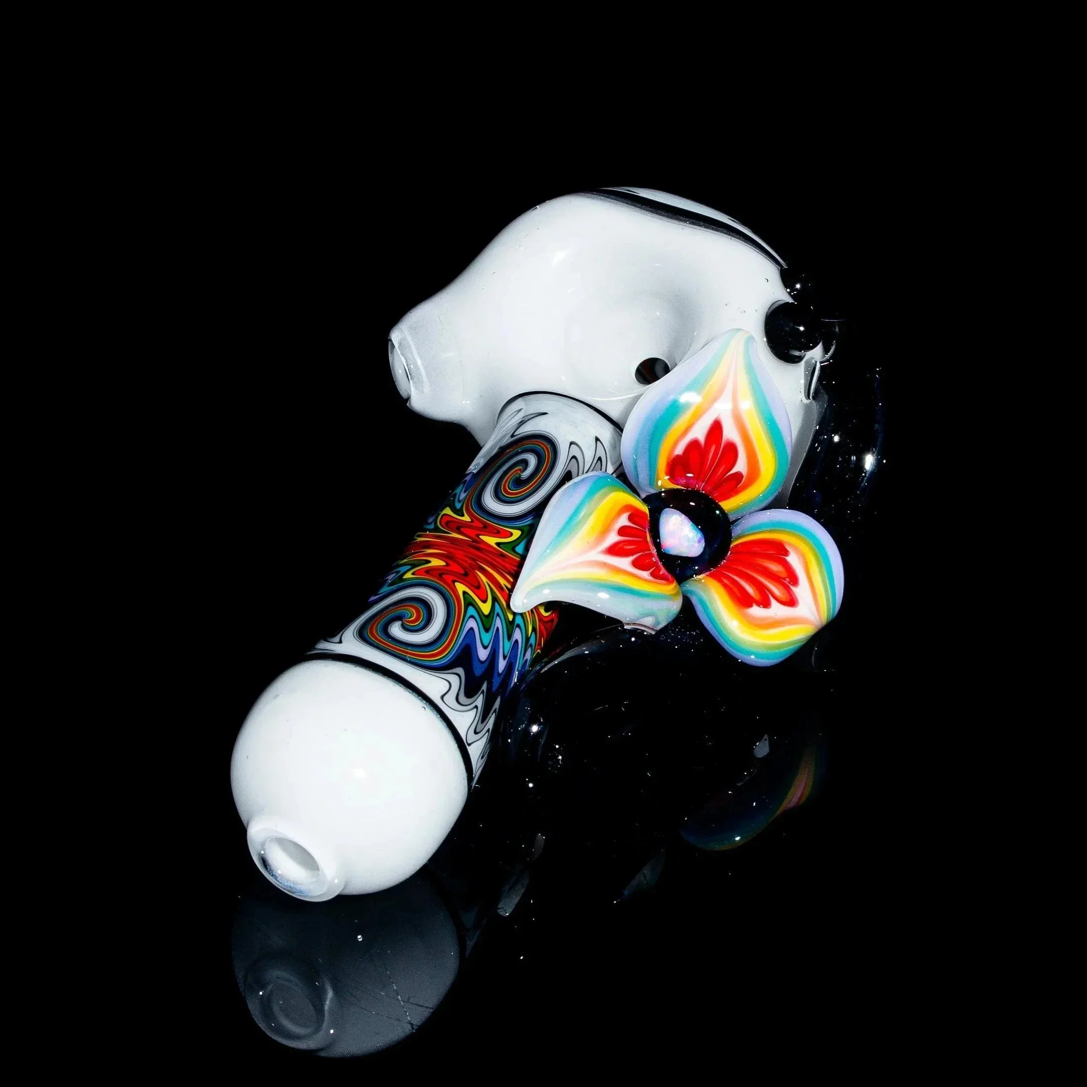 Blossom Glass - White Linework Flower Spoon - Image 2