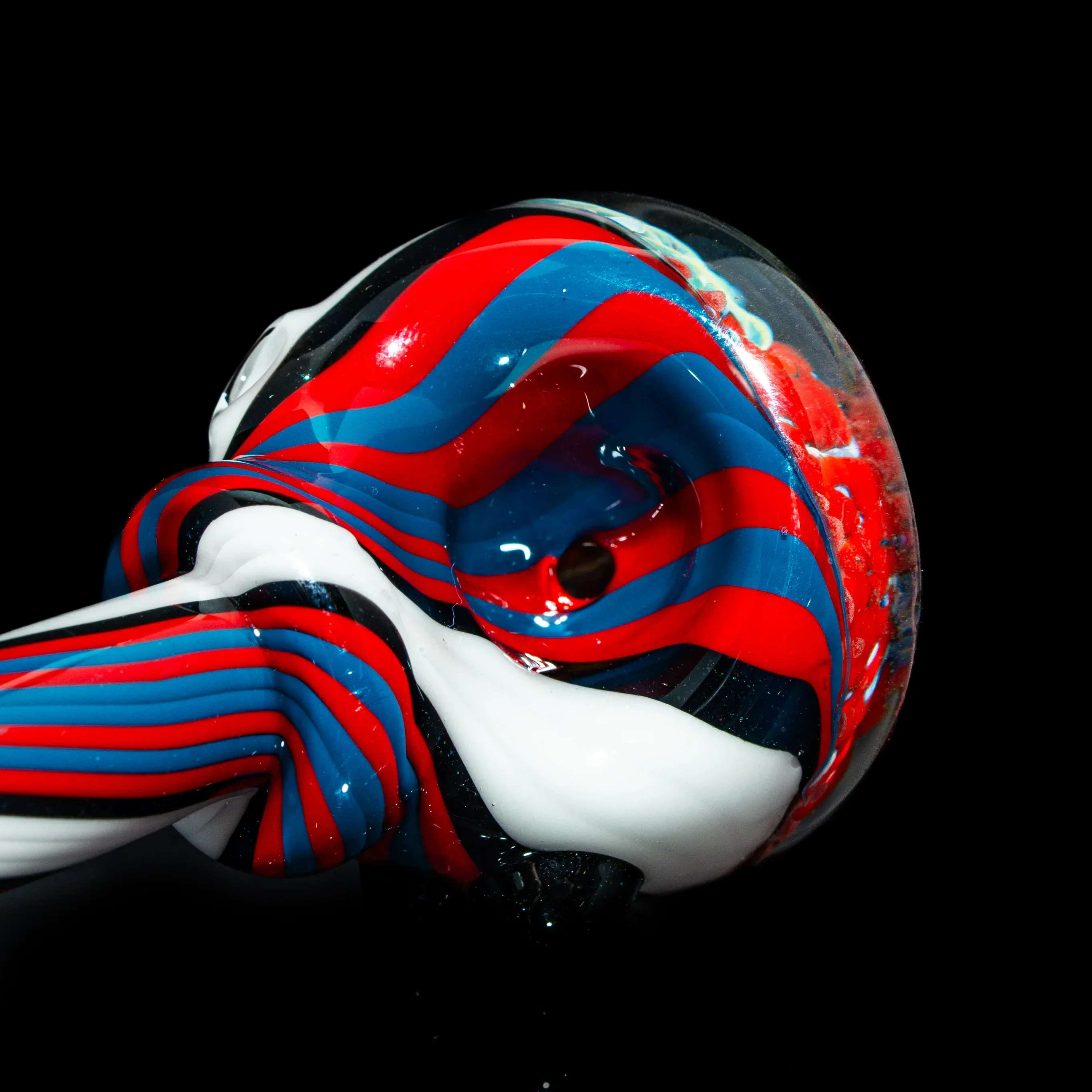 Blurd Glass - Red, White & Blue Linework Grateful Dead Stealie Spoon - Image 3