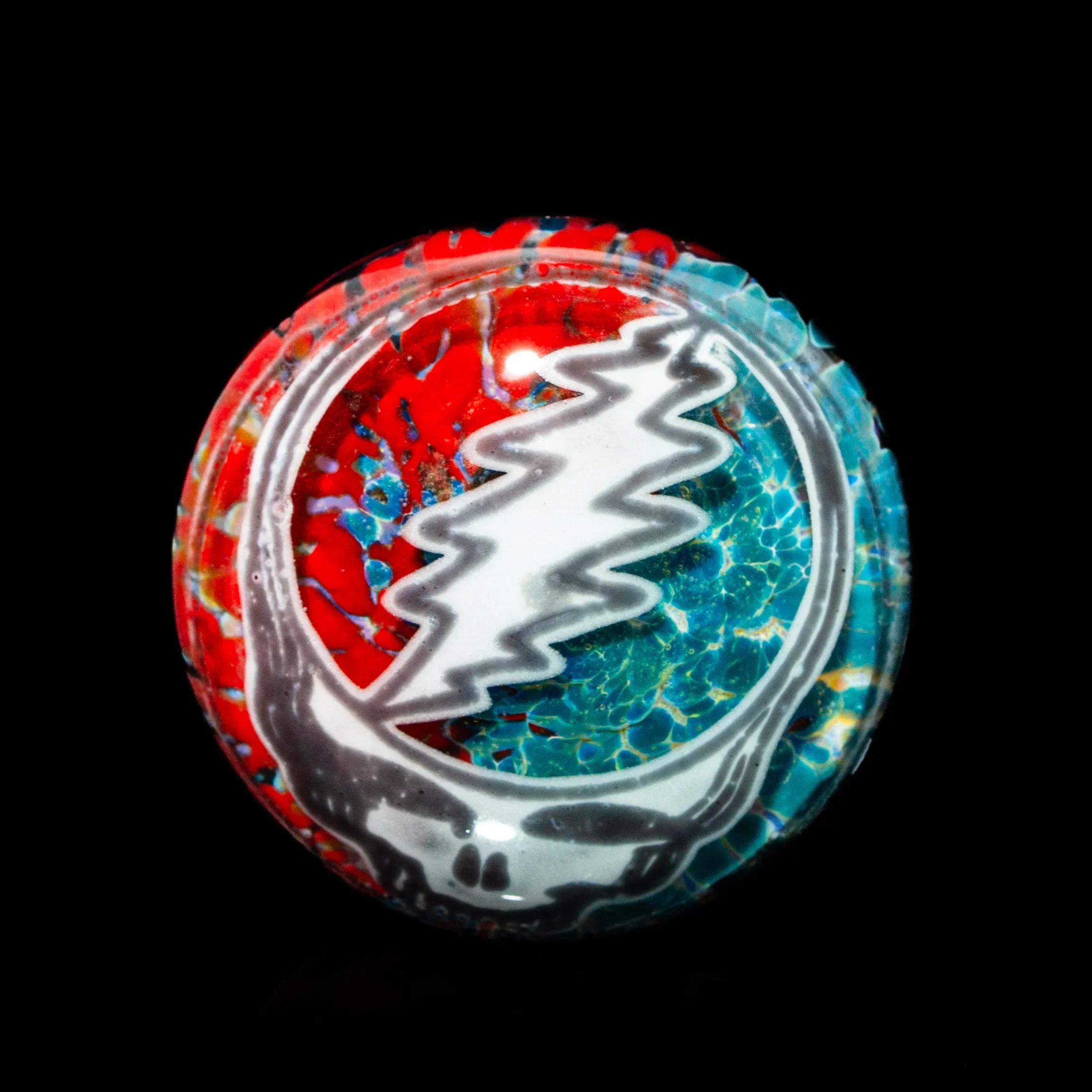Blurd Glass - Red, White & Blue Linework Grateful Dead Stealie Spoon - Image 4