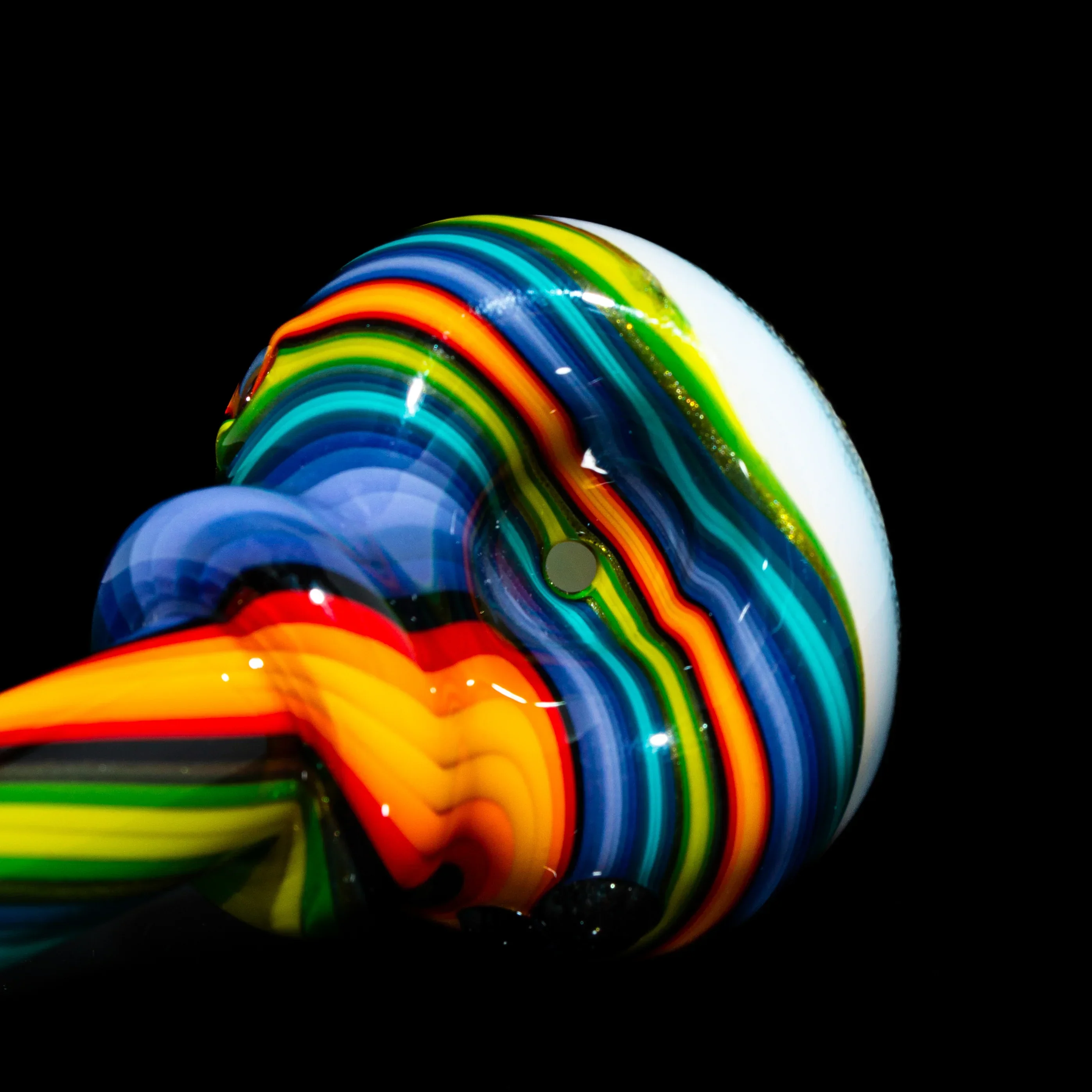 Blurd Glass - Steel Wool & Rainbow Linework One Piece Spoon - Image 3