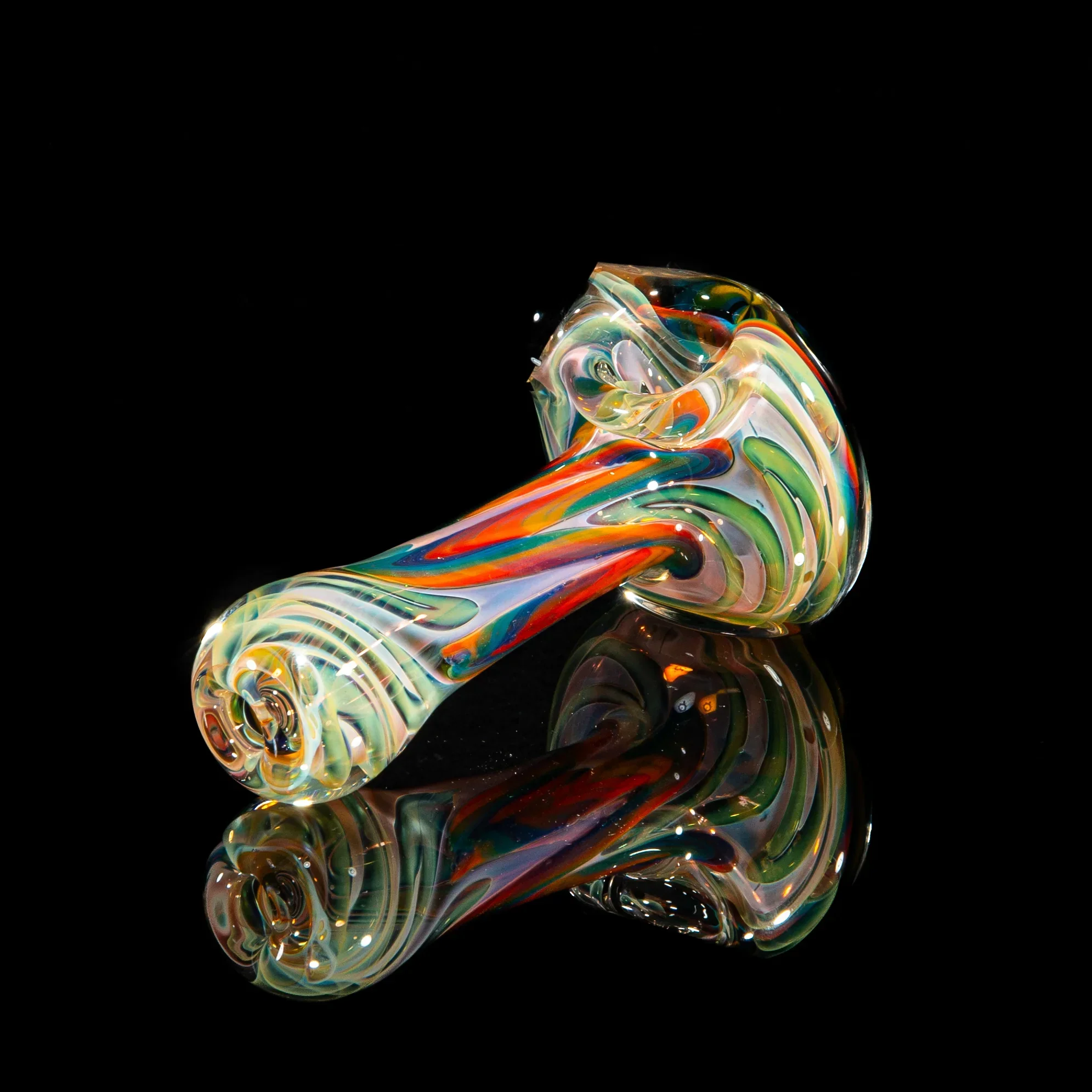 Brently Glass - Blue, Green & Yellow Flower Spoon - Image 2