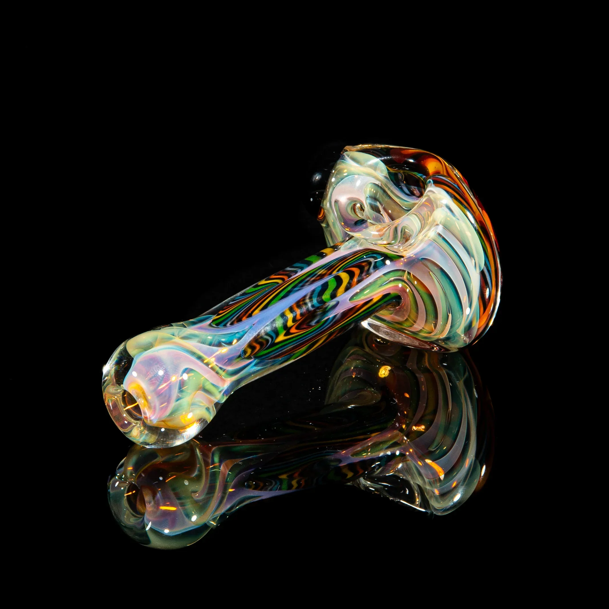 Brently Glass - Brown, Orange & Yellow Flower Spoon - Image 2