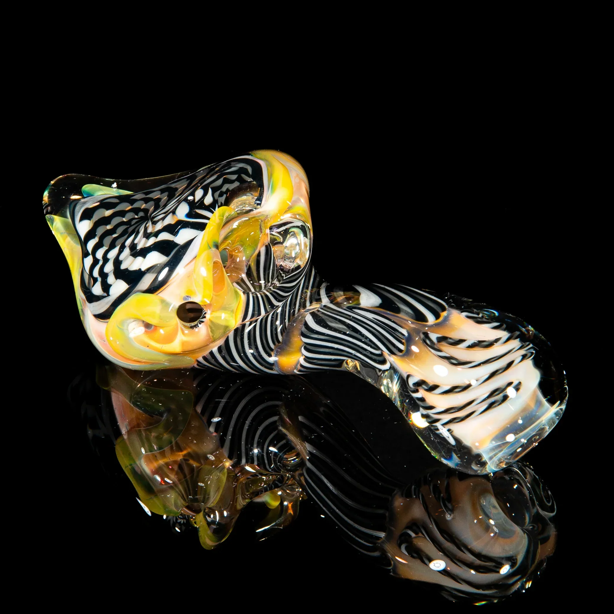 Brently Glass - Gray, White & Black Reticello Sherlock - Image 2