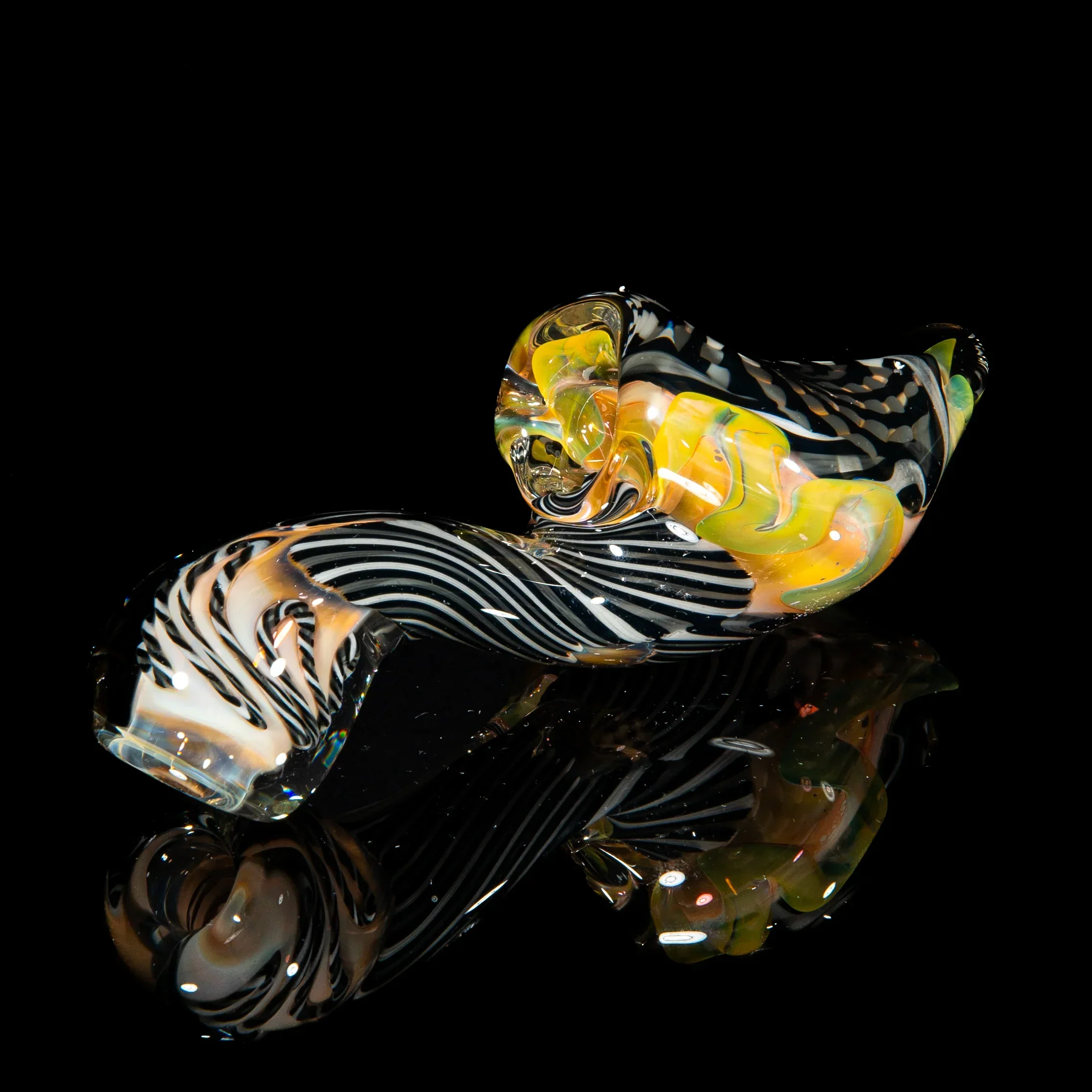 Brently Glass - Gray, White & Black Reticello Sherlock - Image 3