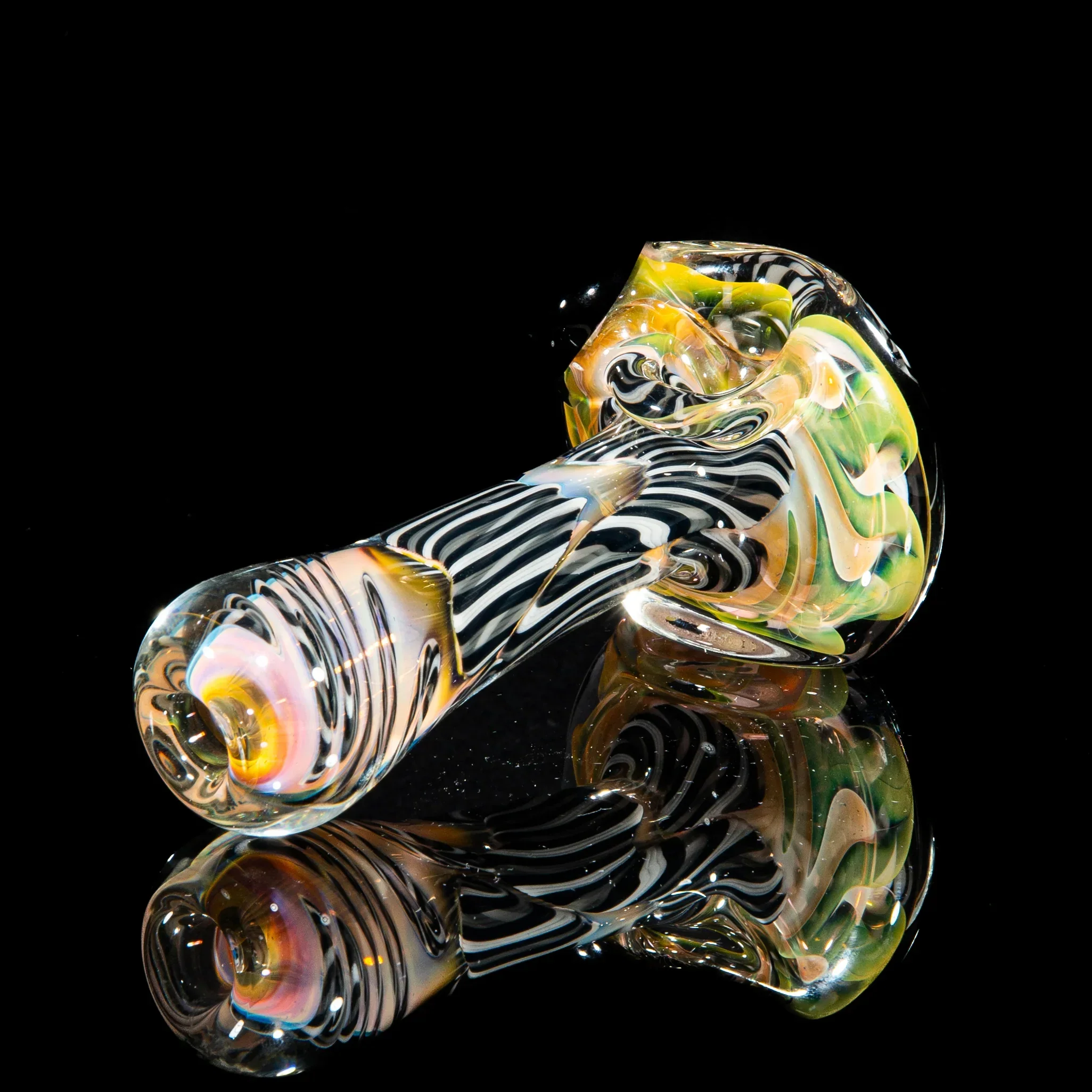 Brently Glass - Gray, White & Black Reticello Spoon - Image 2