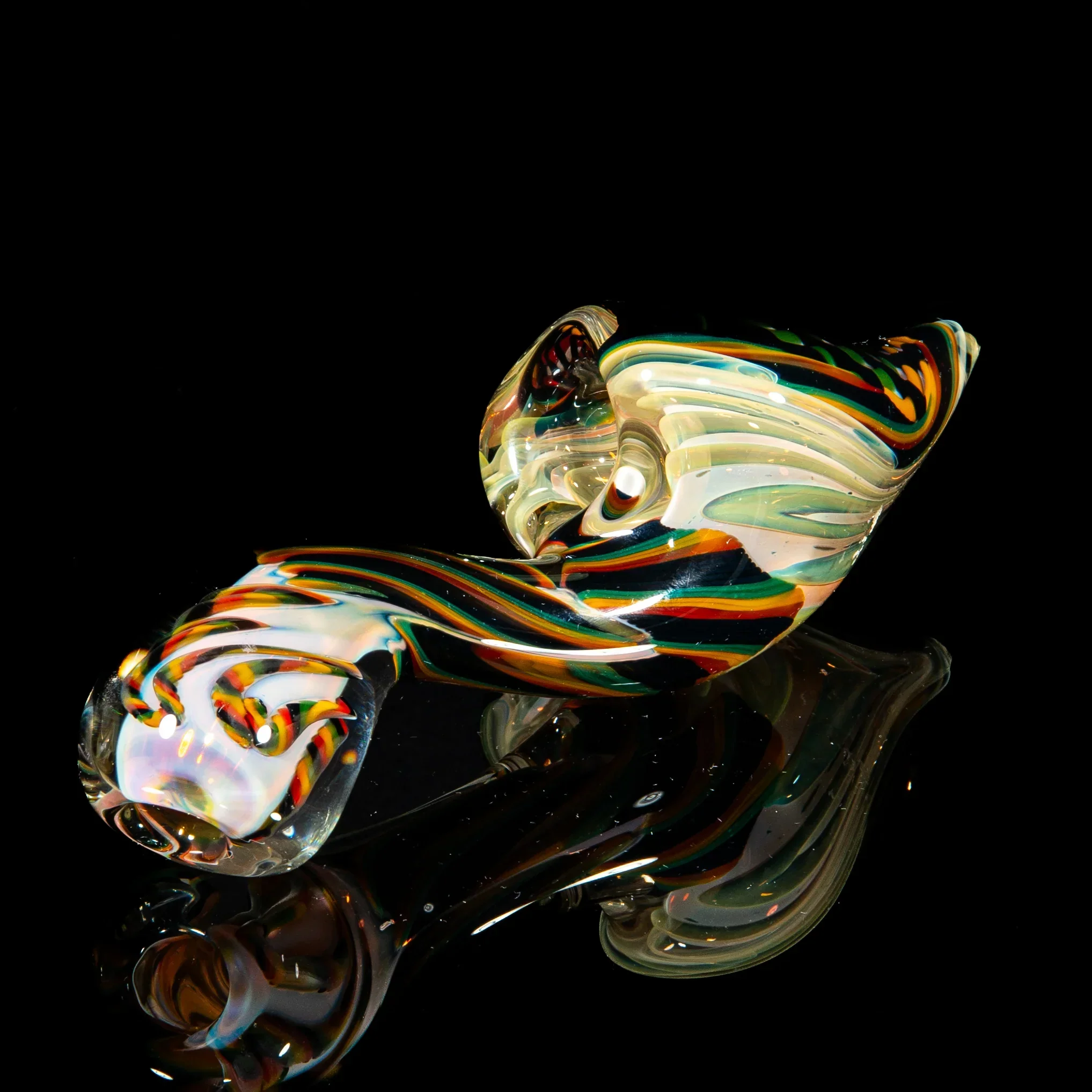 Brently Glass - Green, Yellow & Brown Reticello Sherlock - Image 3