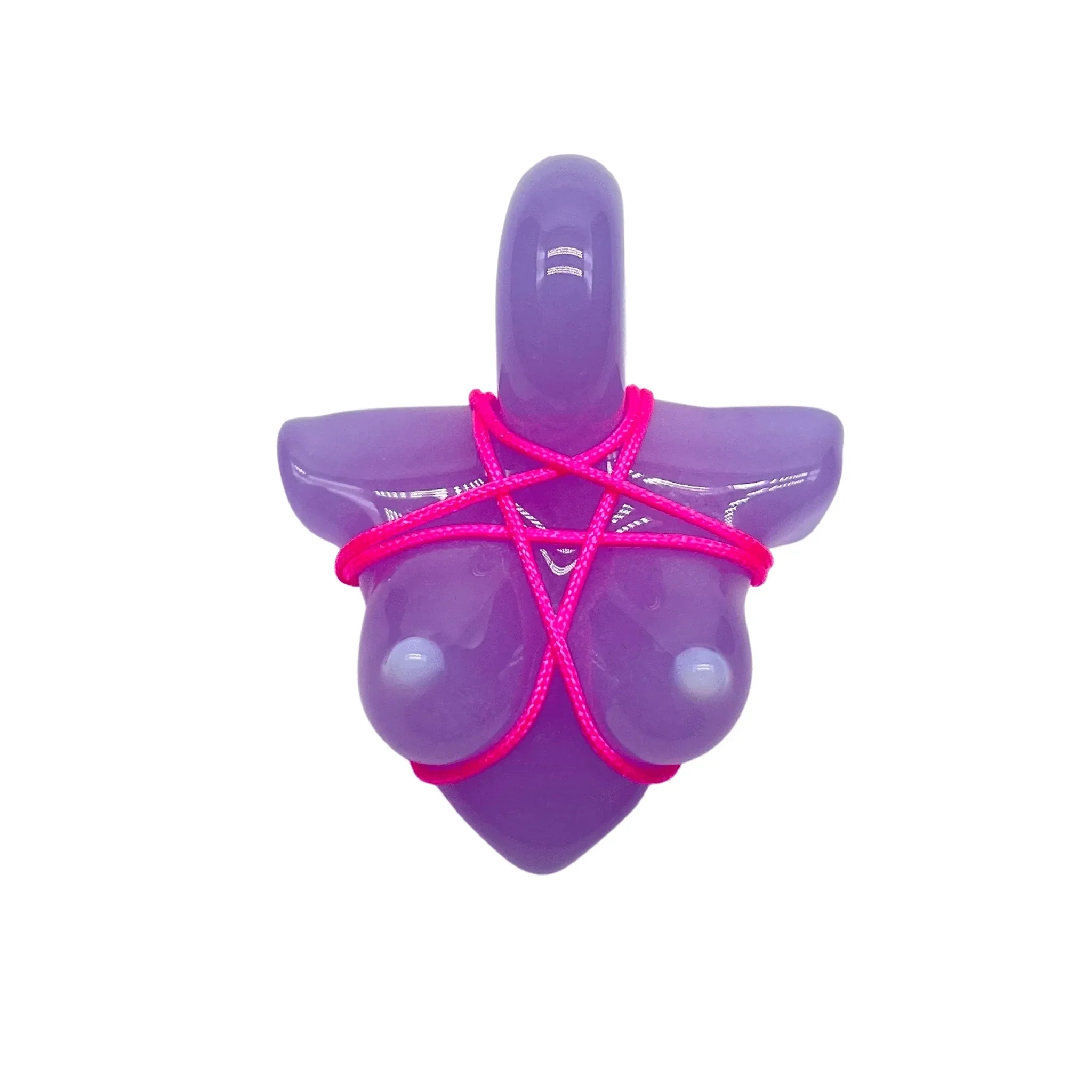 Glass By Ariel - Cotton Candy & Lotus Bust Pendant - Image 3