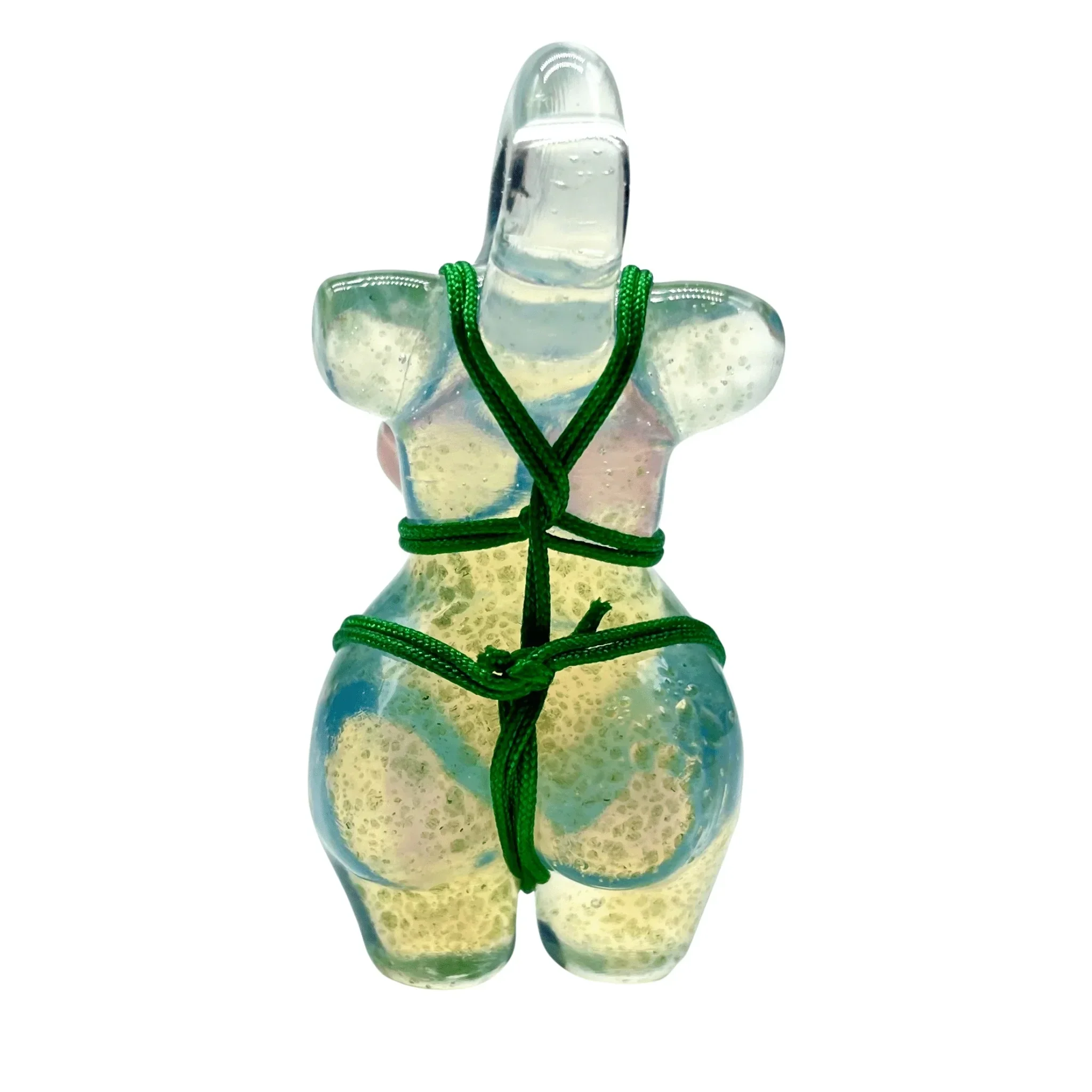 Glass By Ariel - Grassy Garden Goddess Torso Pendant - Image 5
