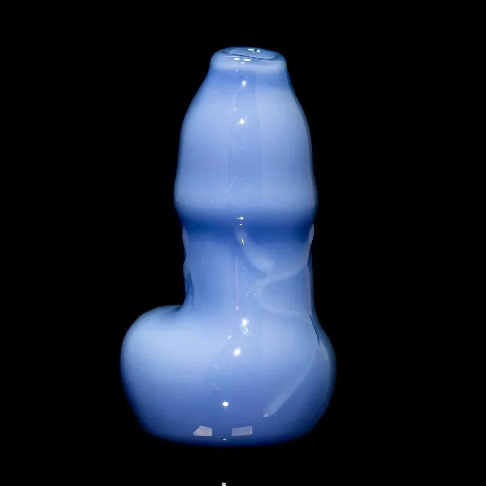 Glass By Ariel - Milky Blue Dick Vase - Image 3