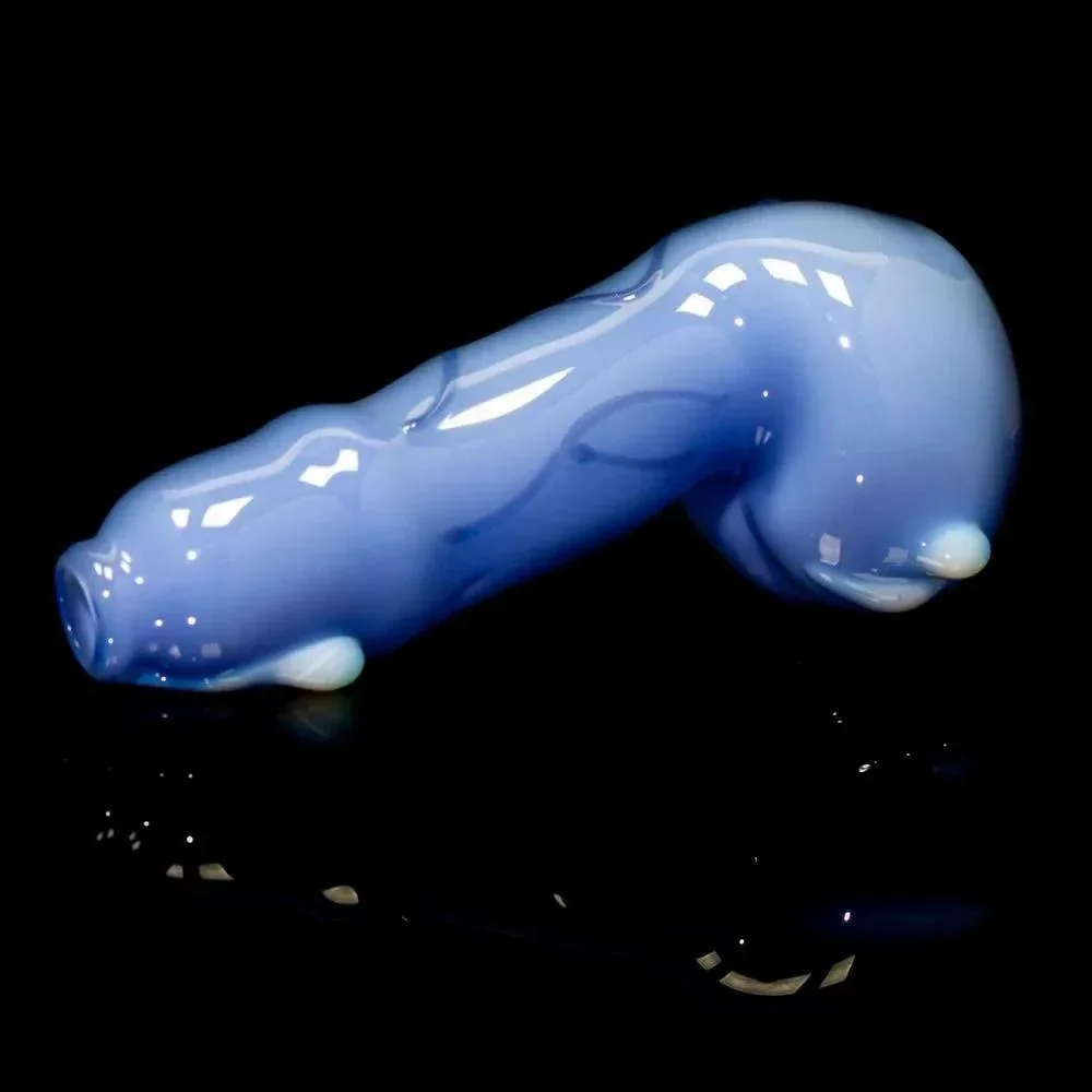 Glass By Ariel - Milky Blue & Ghost Dick Vase - Image 3