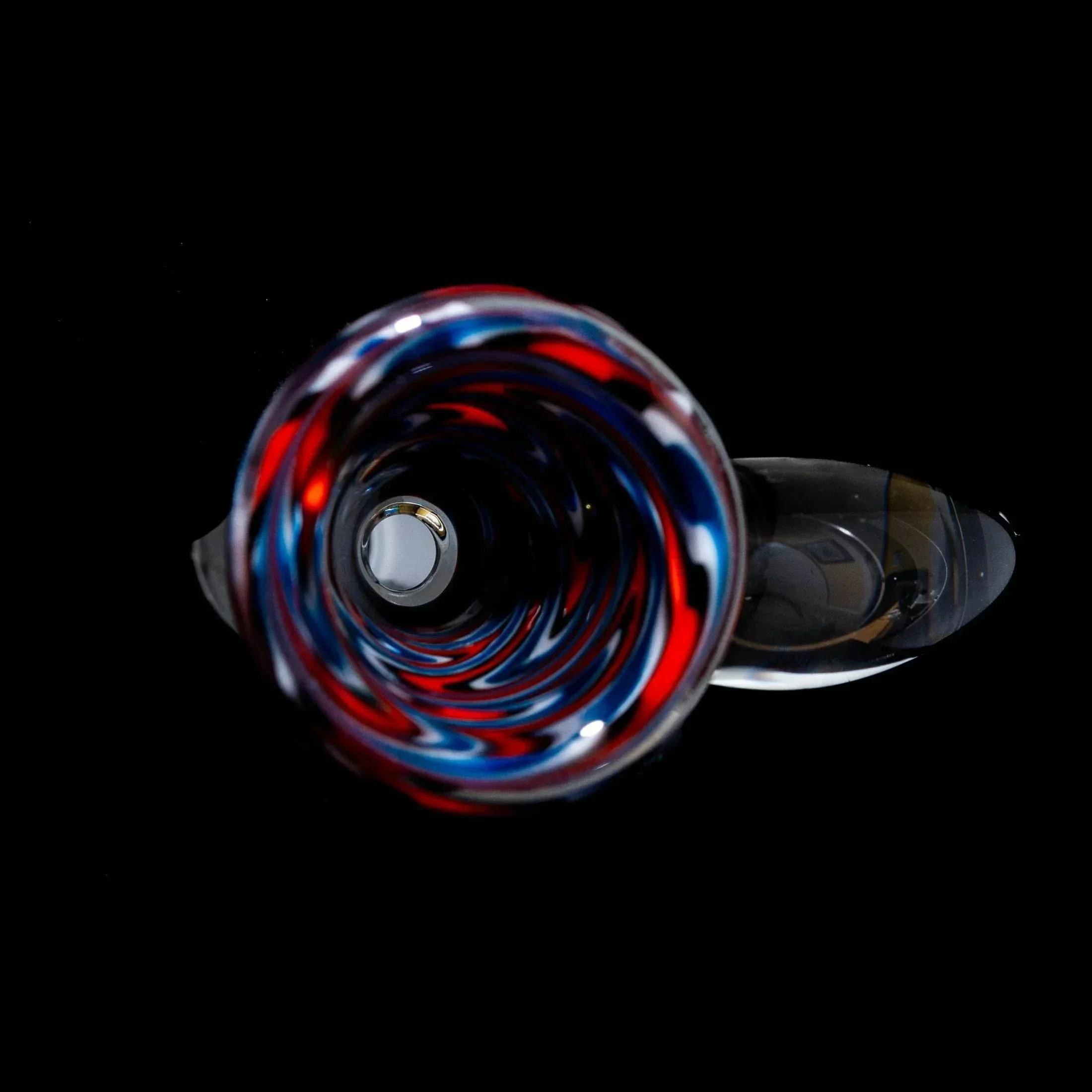 Glass Distractions - Blue, Orange & White Wig Wag 14mm Flare Slide - Image 2