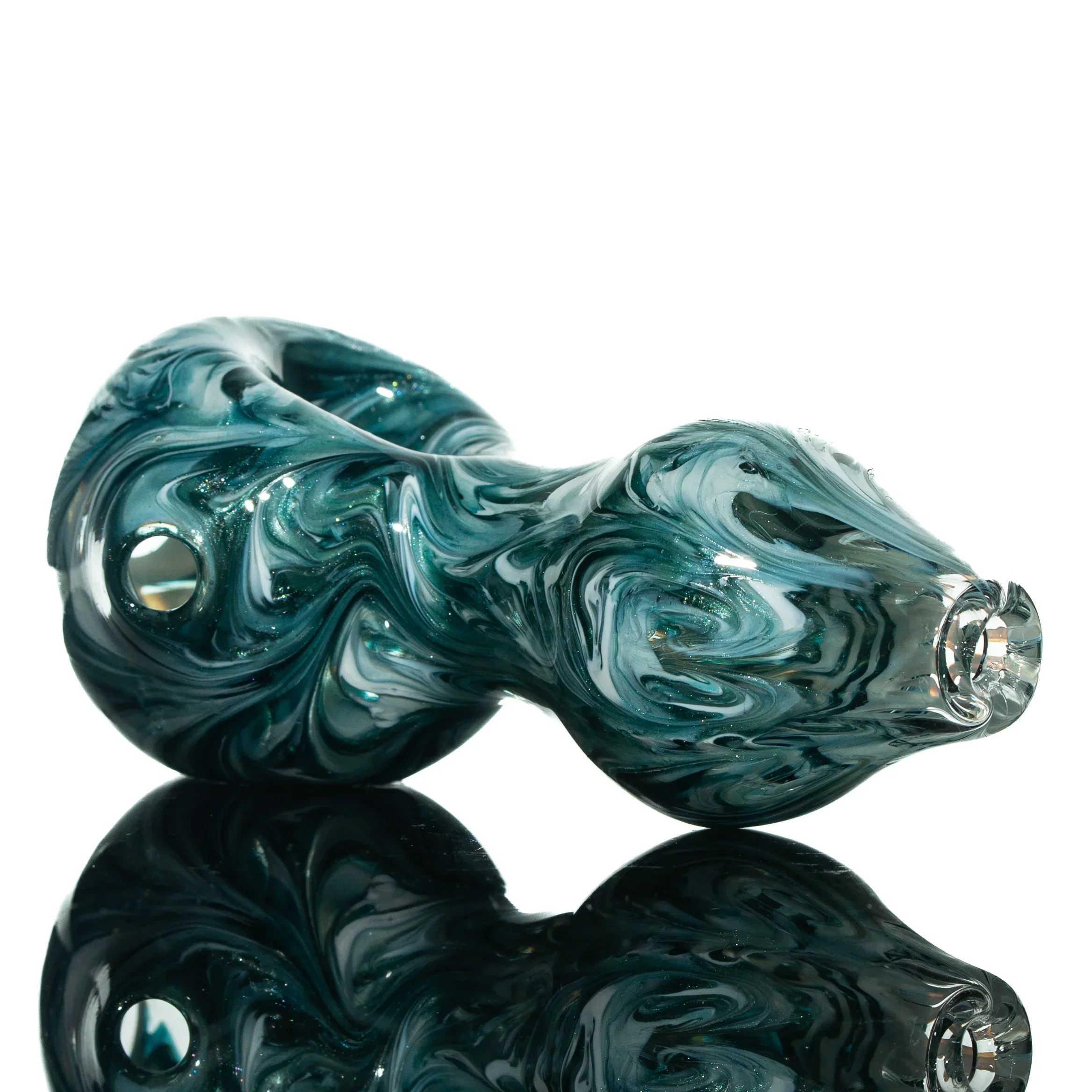 Humboldt Studios - Blue Stardust, White Wrap & Rake Hour Glass Spoon - Image 2