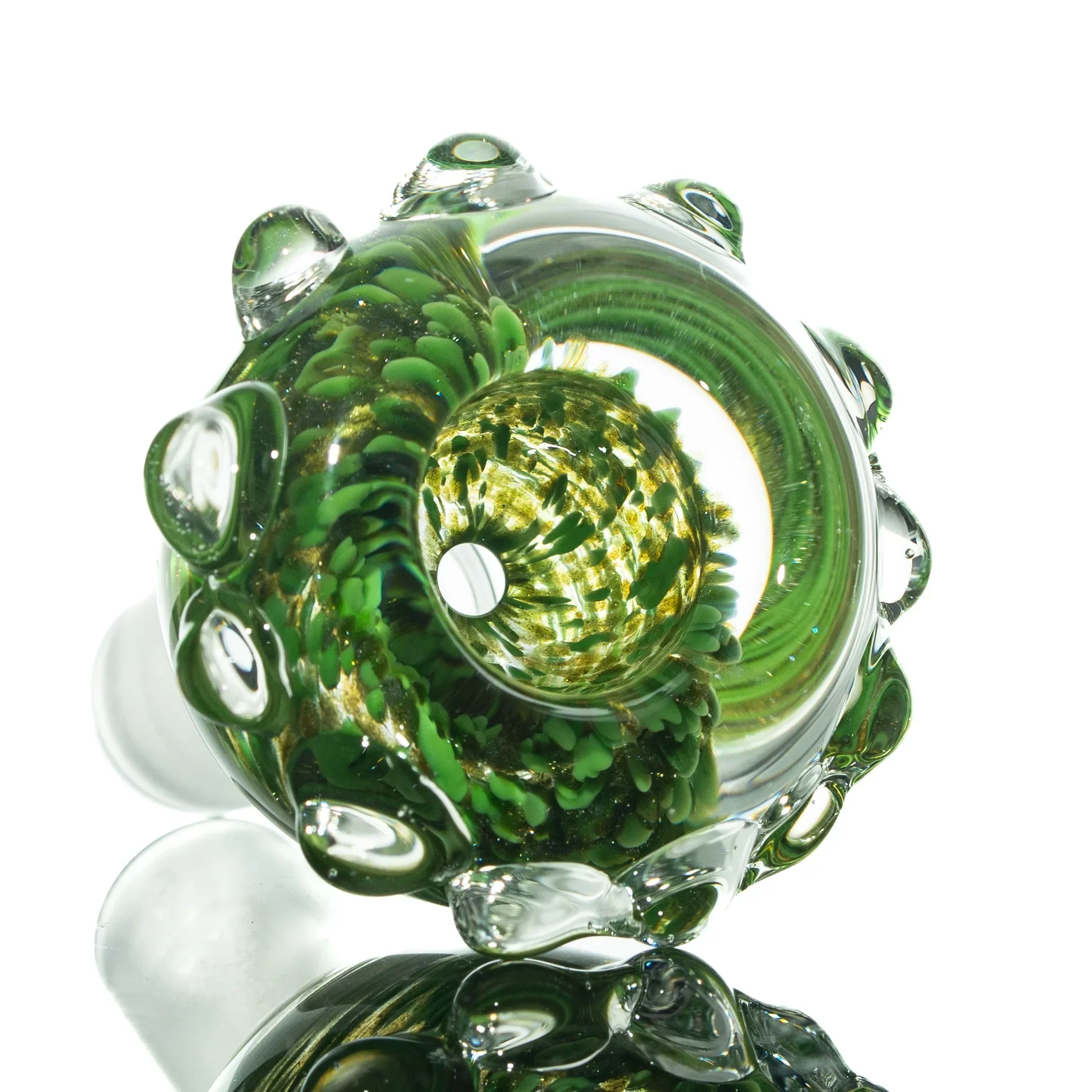 Humboldt Studios - Green & Brown 14mm Frit Slide - Image 2