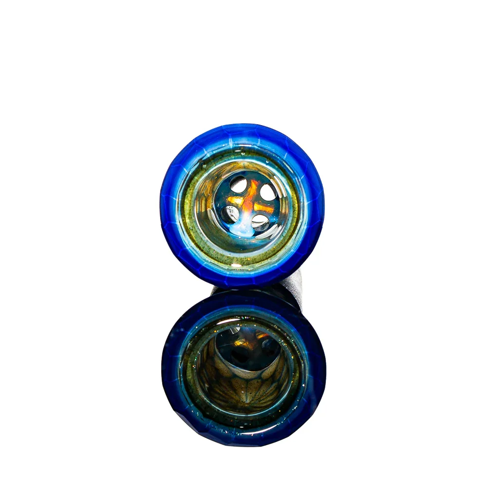 Simple Lemon Farmer x Captain Facets - Brilliant Blue Honeycomb Faceted & Fully Worked 18MM Slide - Image 3