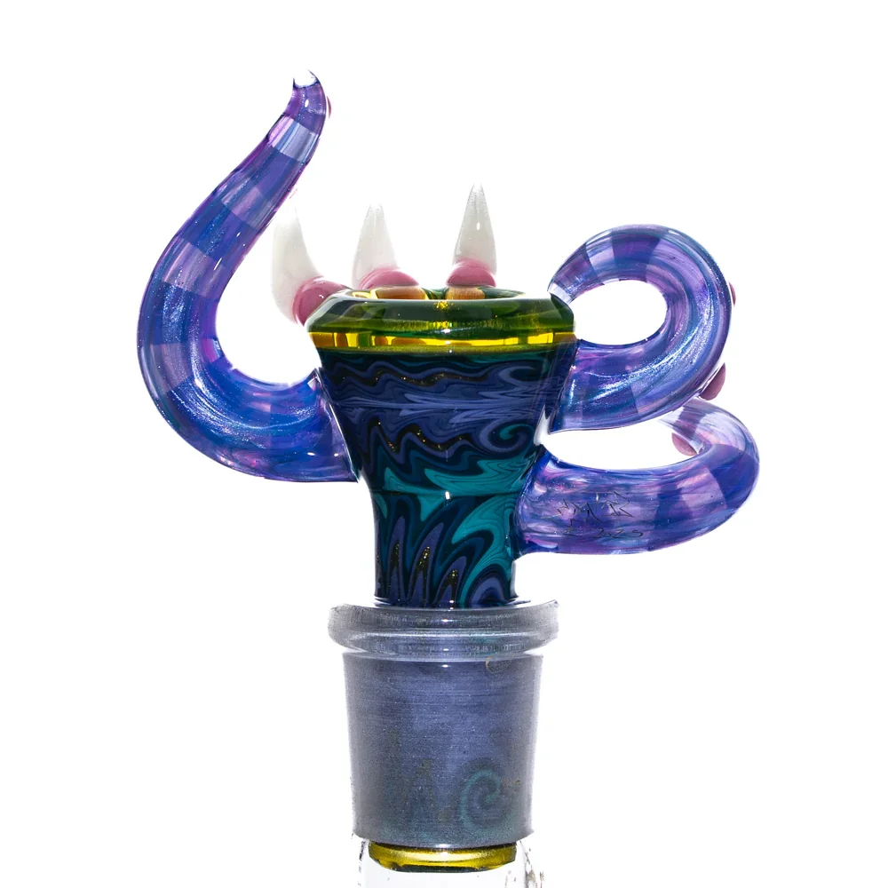Simple Lemon Farmer x Salt - Purple, Blue & Citrine Wigwag Amorphous 18MM Fully Worked 18MM Slide - Image 2