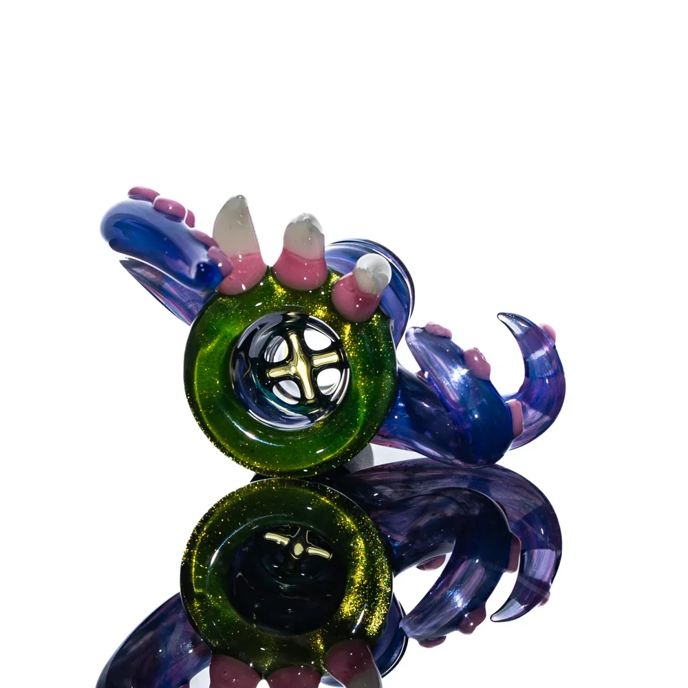 Simple Lemon Farmer x Salt - Purple, Blue & Citrine Wigwag Amorphous 18MM Fully Worked 18MM Slide - Image 3
