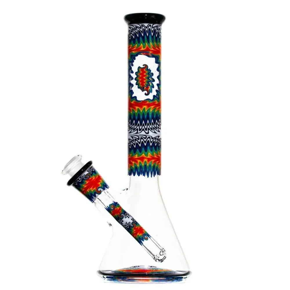 Stevie P - Black & White Rainbow Fade Linework Mini Beaker - Image 2