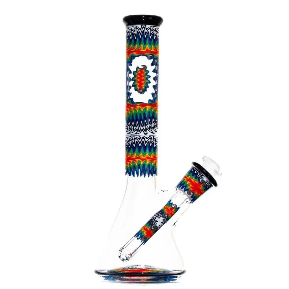 Stevie P - Black & White Rainbow Fade Linework Mini Beaker - Image 4