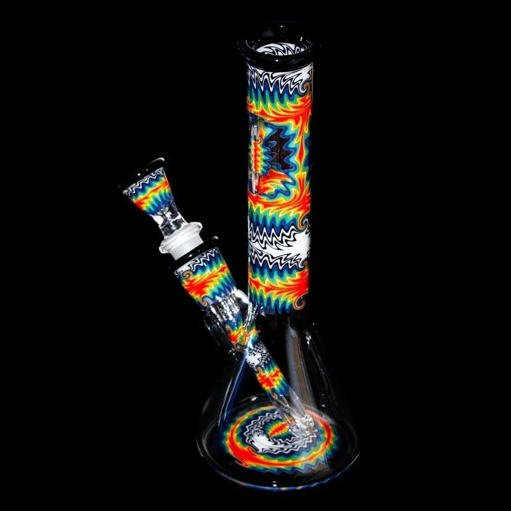 Stevie P - Black & White Rainbow Fade Linework Mini Beaker - Image 6