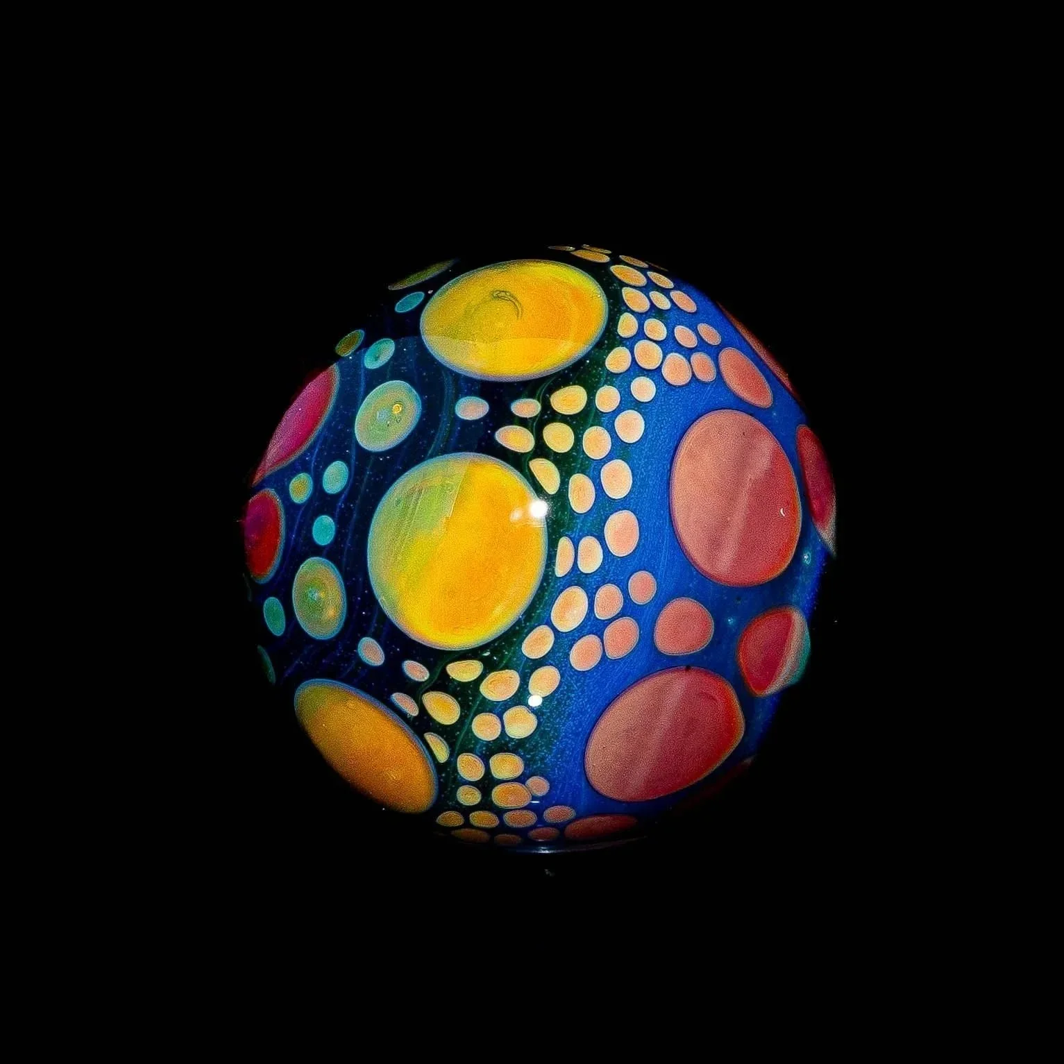 Suellen Fowler - Blue, Green & Coral Hobnail Marble - Image 2