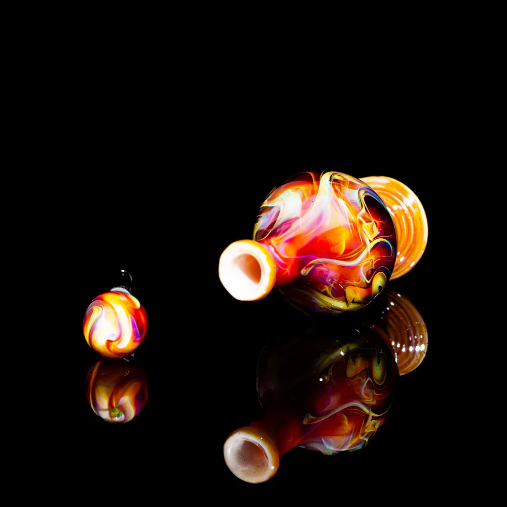 Suellen Fowler - Small Marbled Amber Purple Perfume Bottle - Image 2