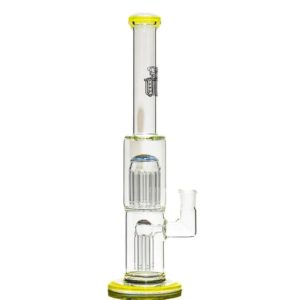 Toro Glass - Citron & Ghost w/ Rainbow Clouds Reversal 7/13 Flower Tube - Image 2