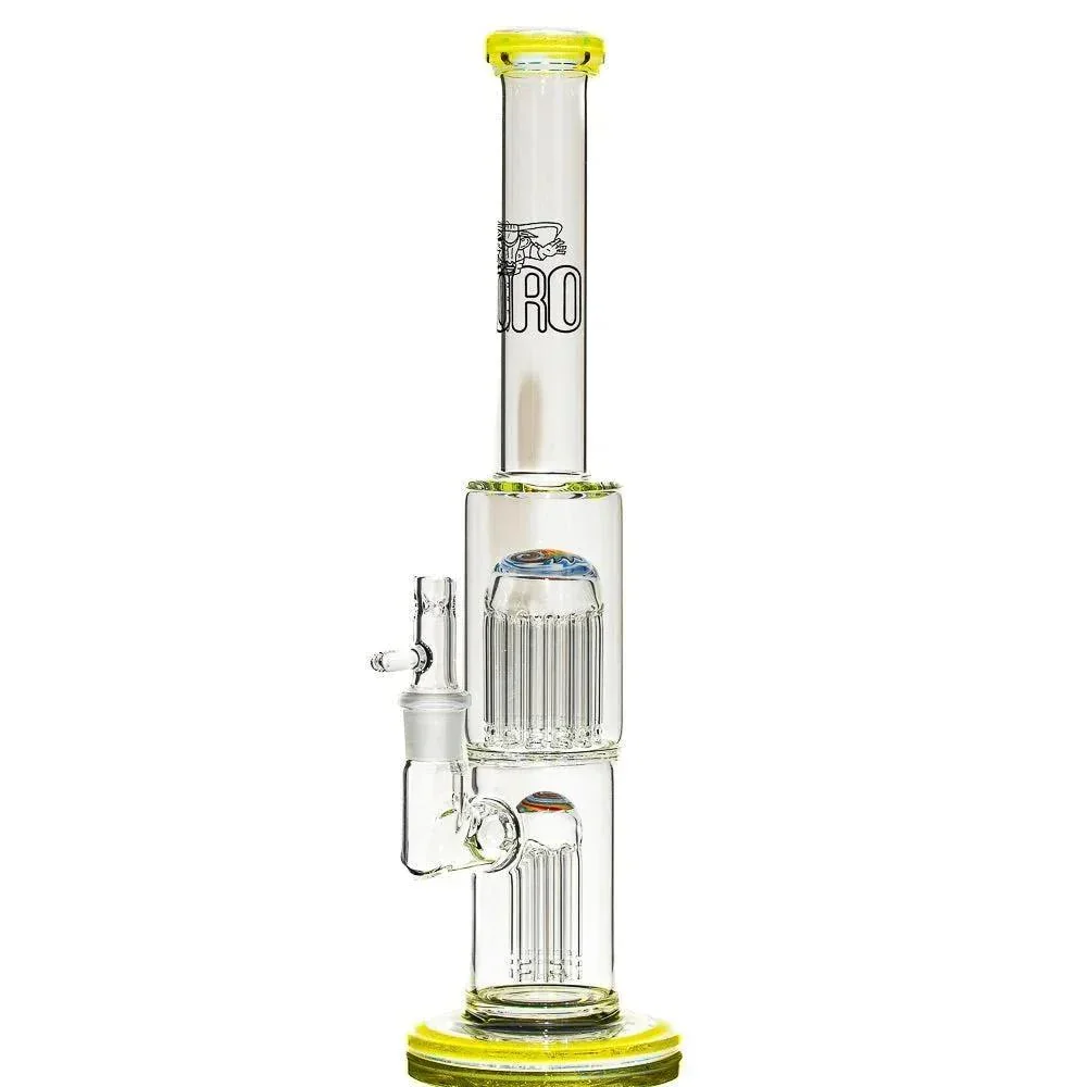 Toro Glass - Citron & Ghost w/ Rainbow Clouds Reversal 7/13 Flower Tube - Image 3