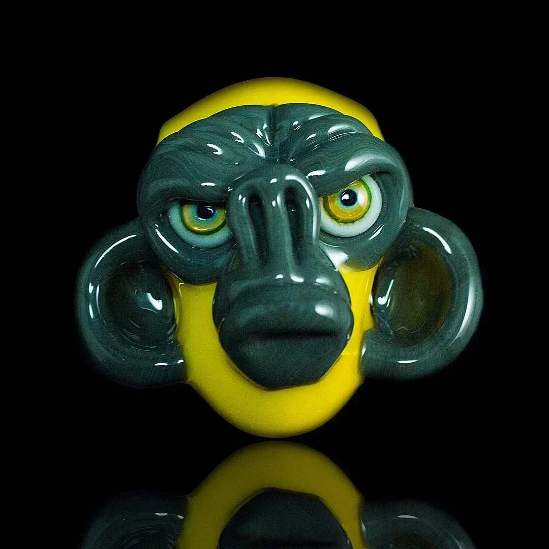 Coyle Portland Grey and Yellow Crayon Monkey Head Pendent - Image 2
