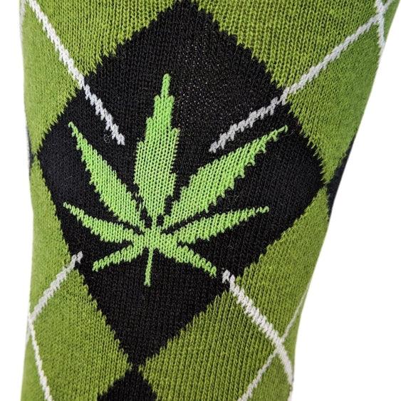 Crazy Dog - Argyle Pot Leaf Men's Socks - Image 3