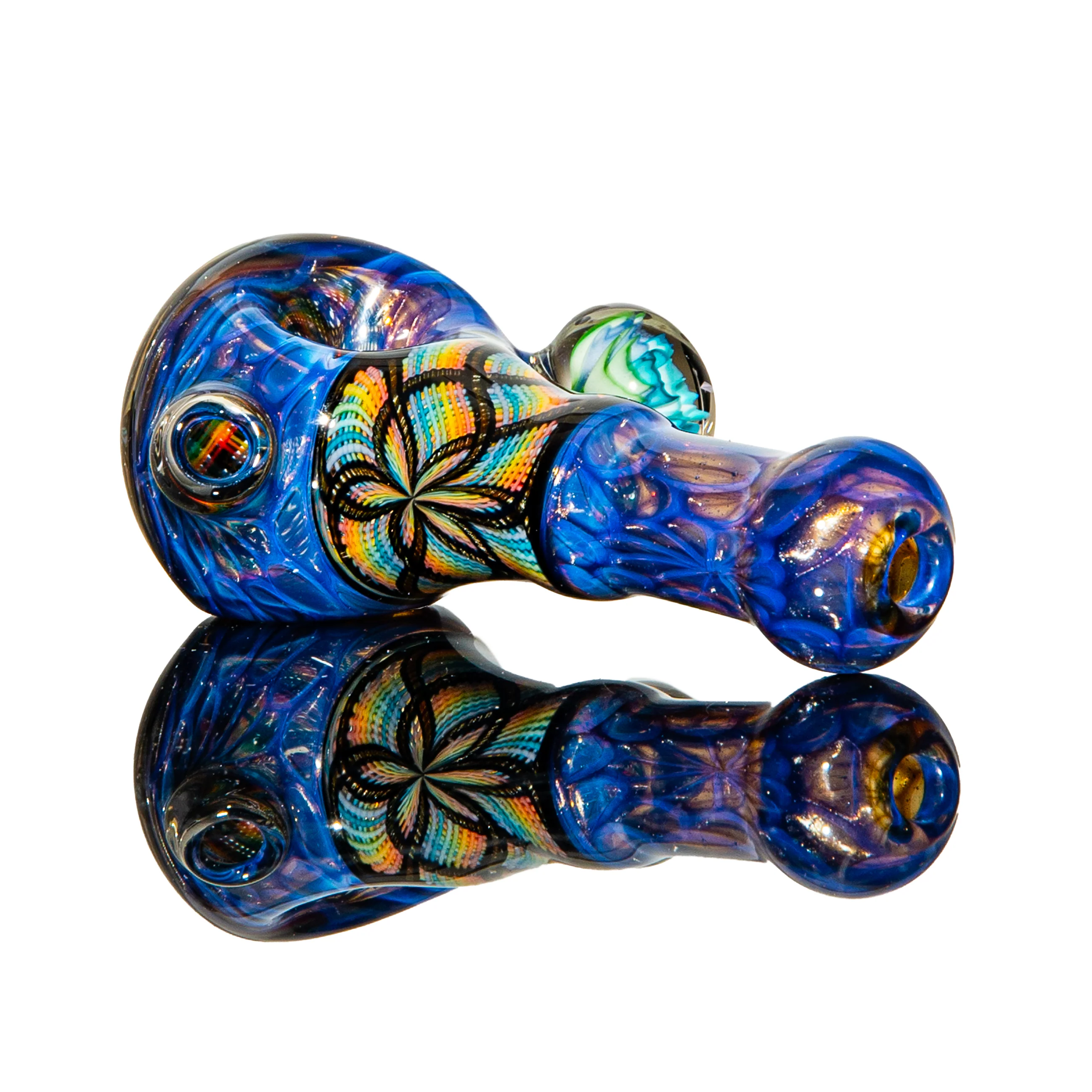 Dew Glass Designs - Purple Honeycomb Lattice Retti Spoon - Image 3